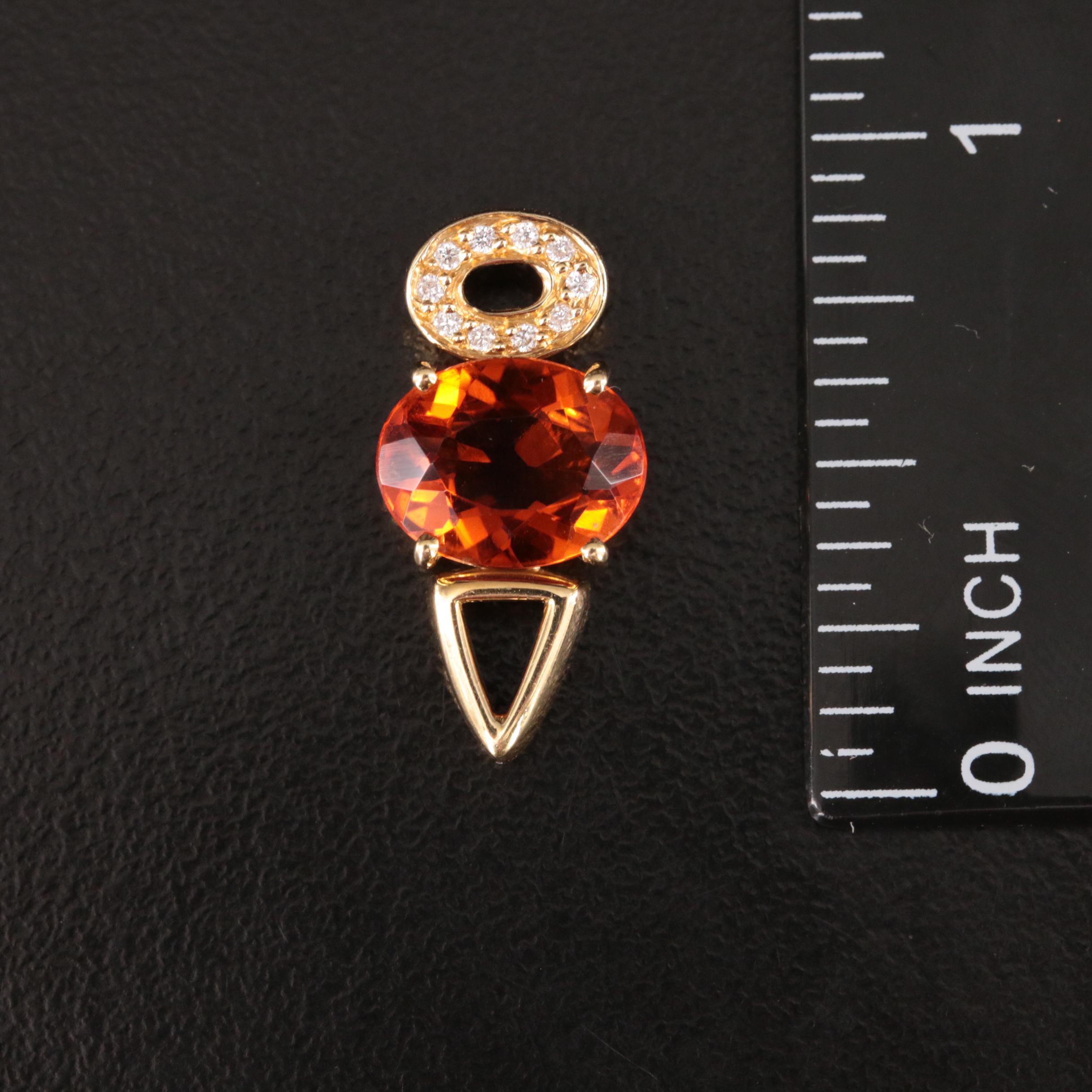 18K Citrine and Diamond Pendant
