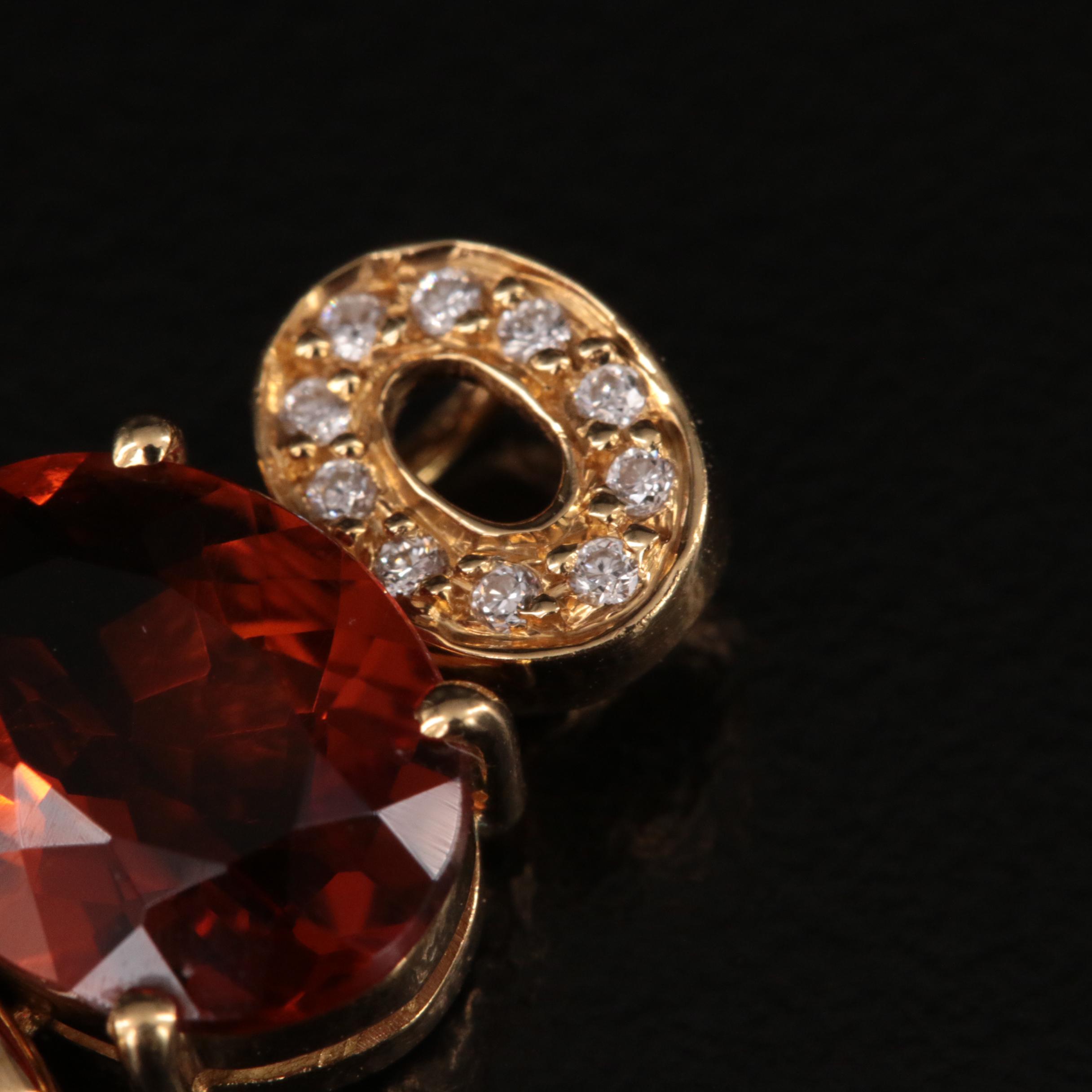 18K Citrine and Diamond Pendant