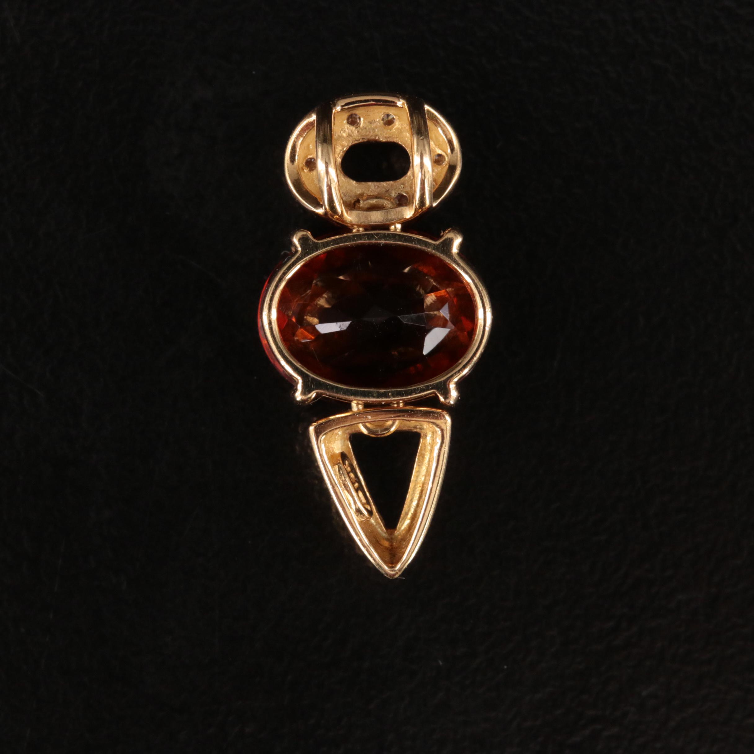 18K Citrine and Diamond Pendant