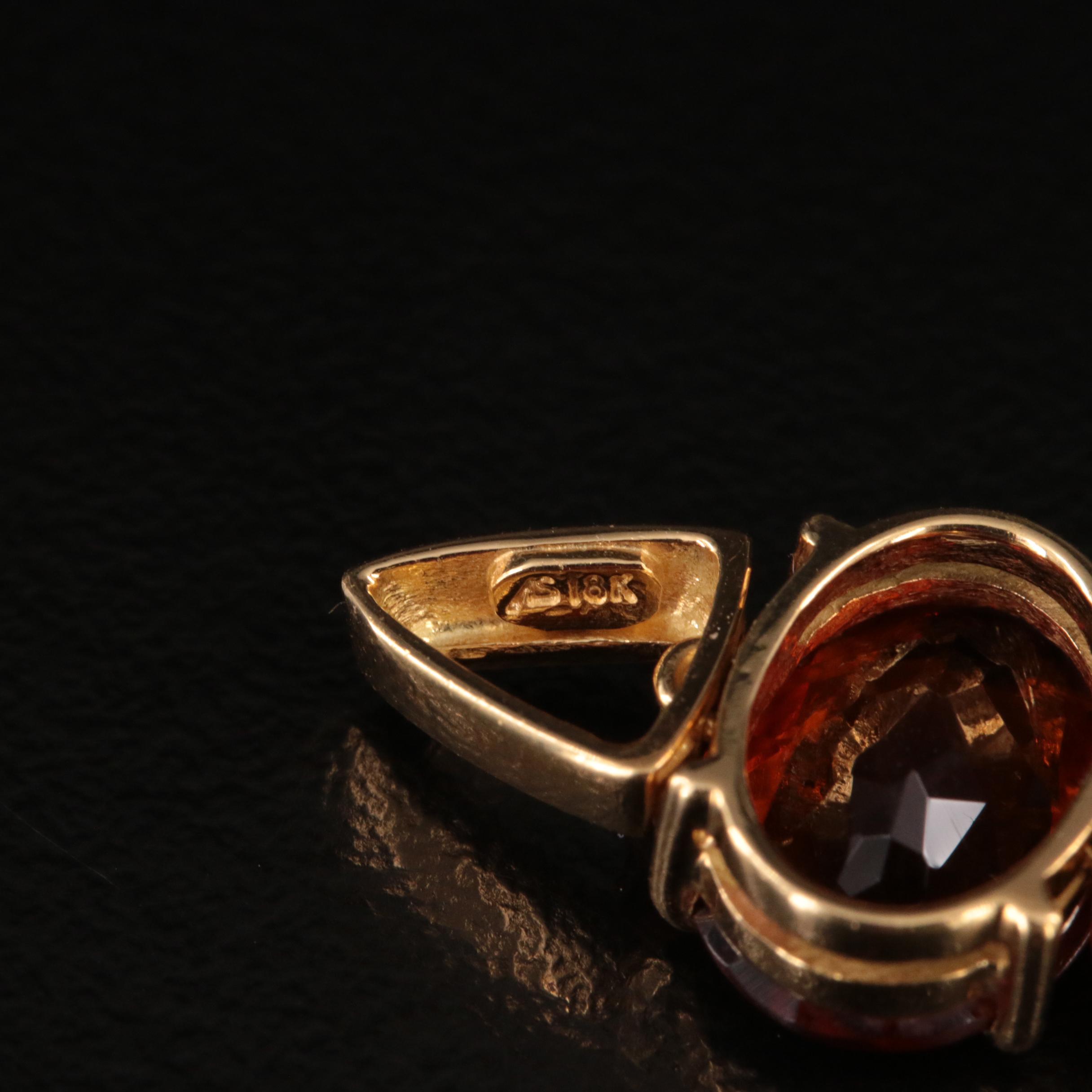 18K Citrine and Diamond Pendant