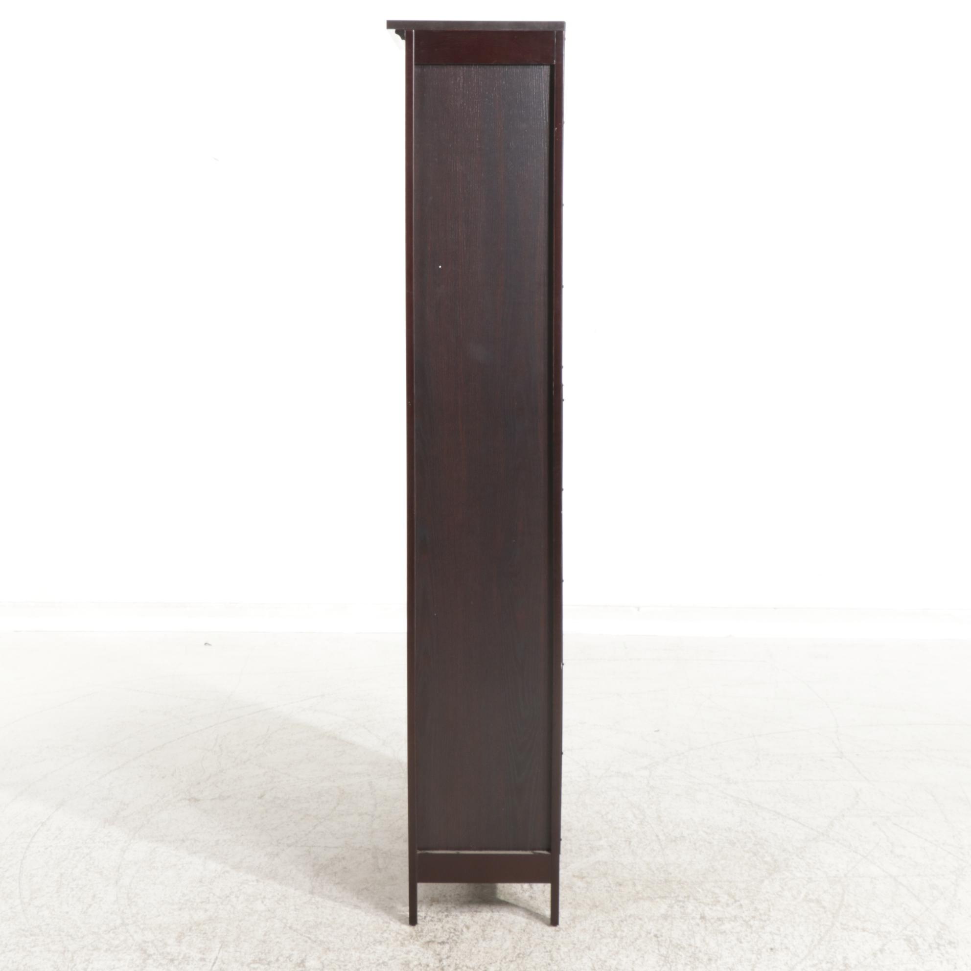 Contemporary Espresso-Finished Five-Shelf Bookcase