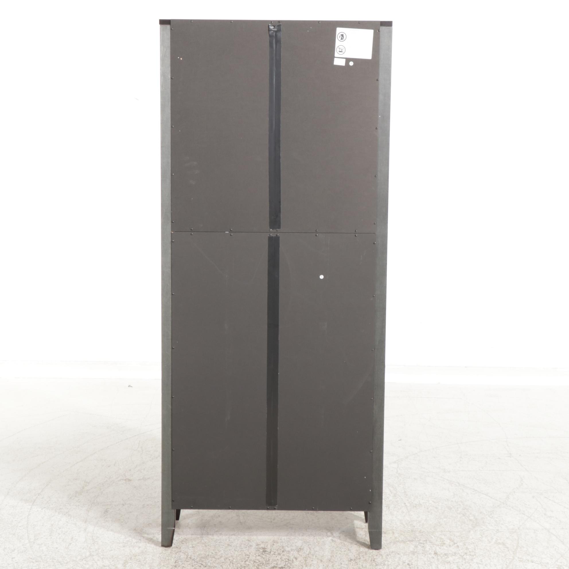 Contemporary Espresso-Finished Five-Shelf Bookcase