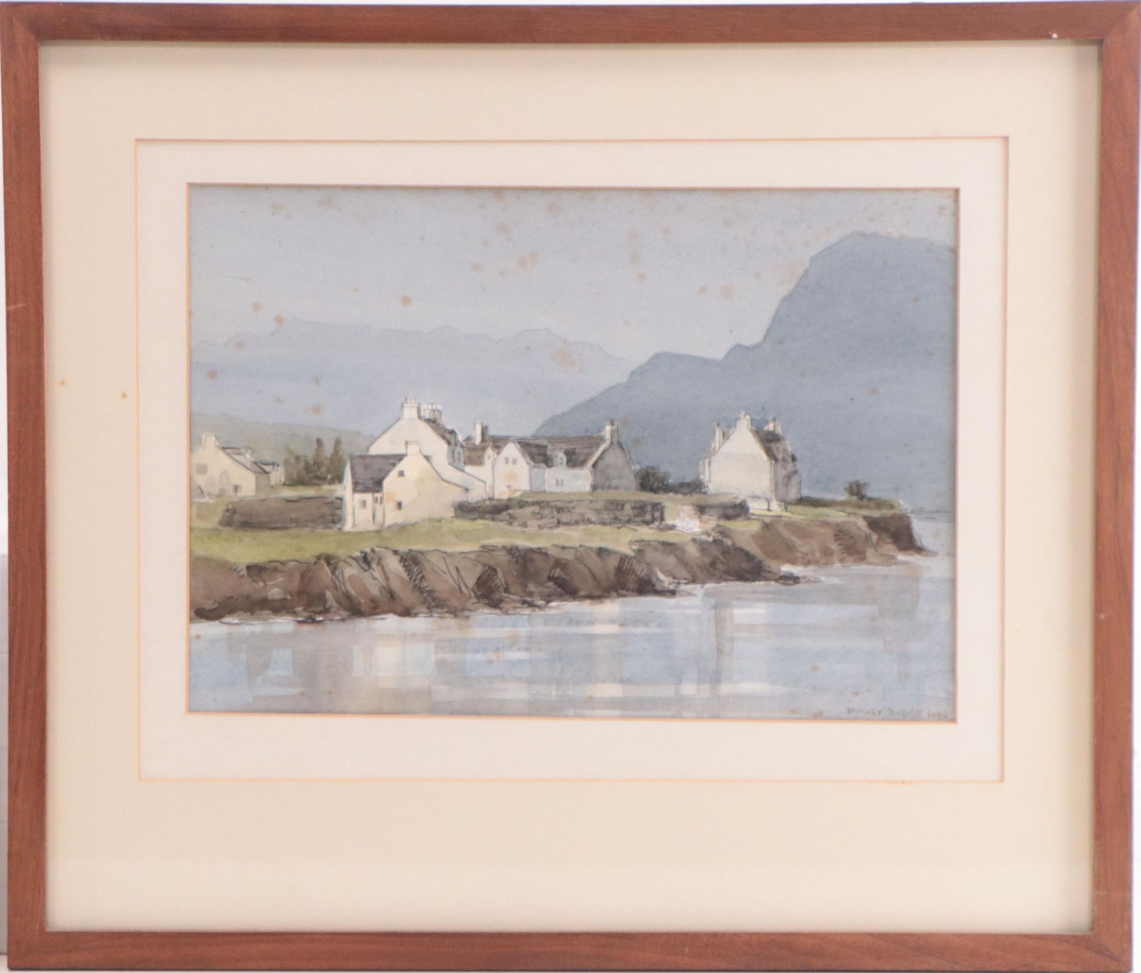 Daisy Budge Coastal Landscape Watercolor Painting, 1982; More