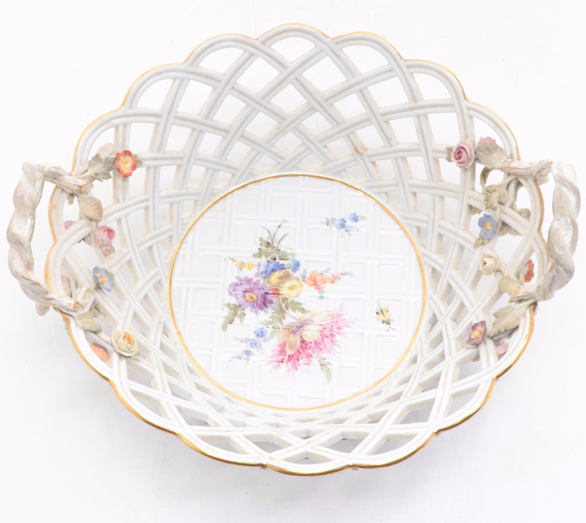 Meissen Porcelain Cake Basket, Early 19th Century