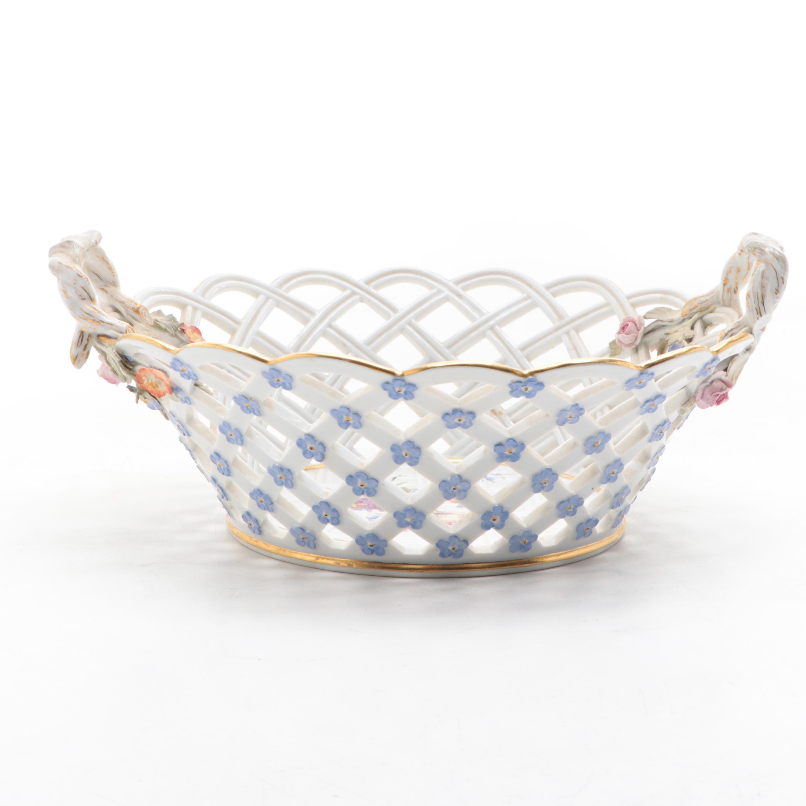 Meissen Porcelain Cake Basket, Early 19th Century