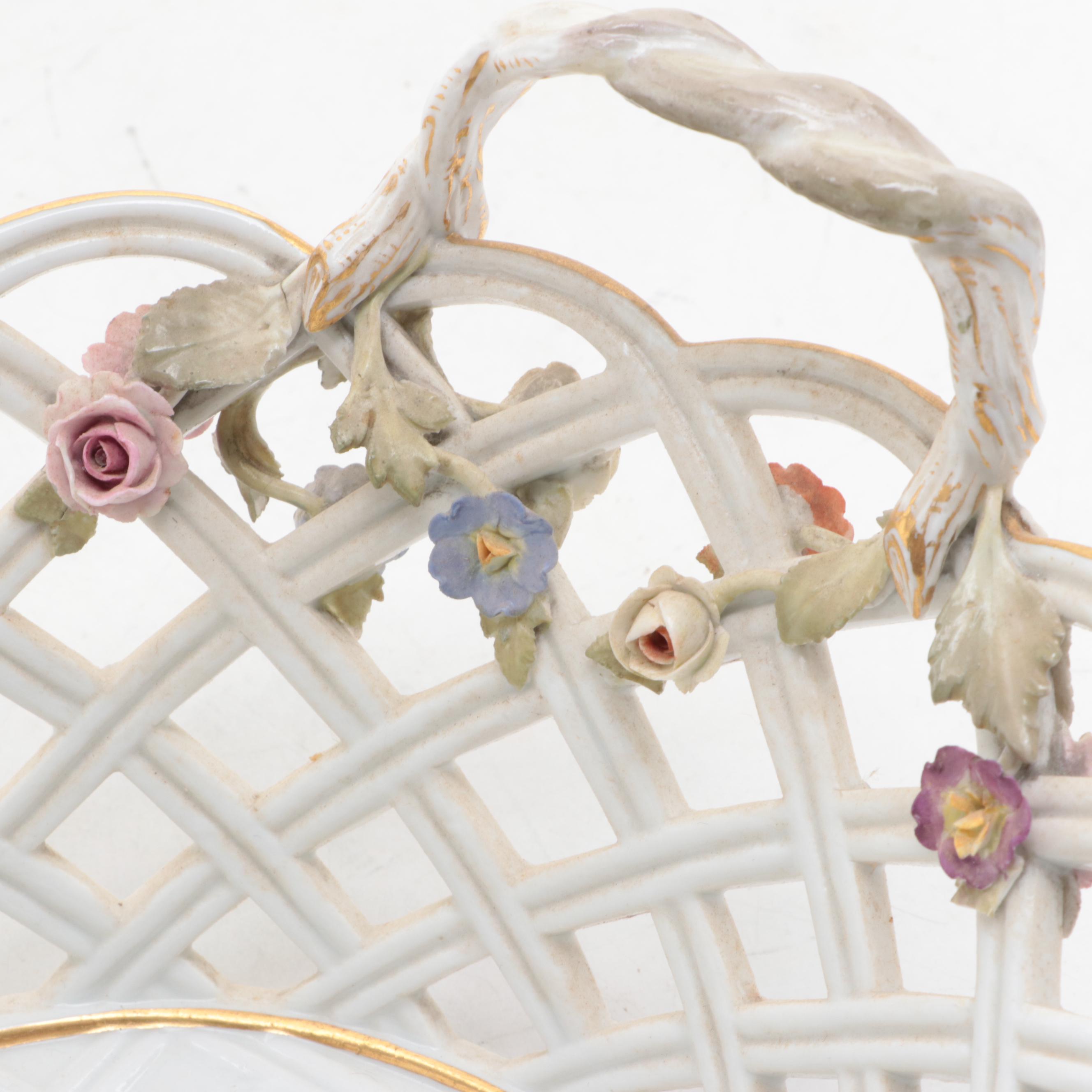 Meissen Porcelain Cake Basket, Early 19th Century