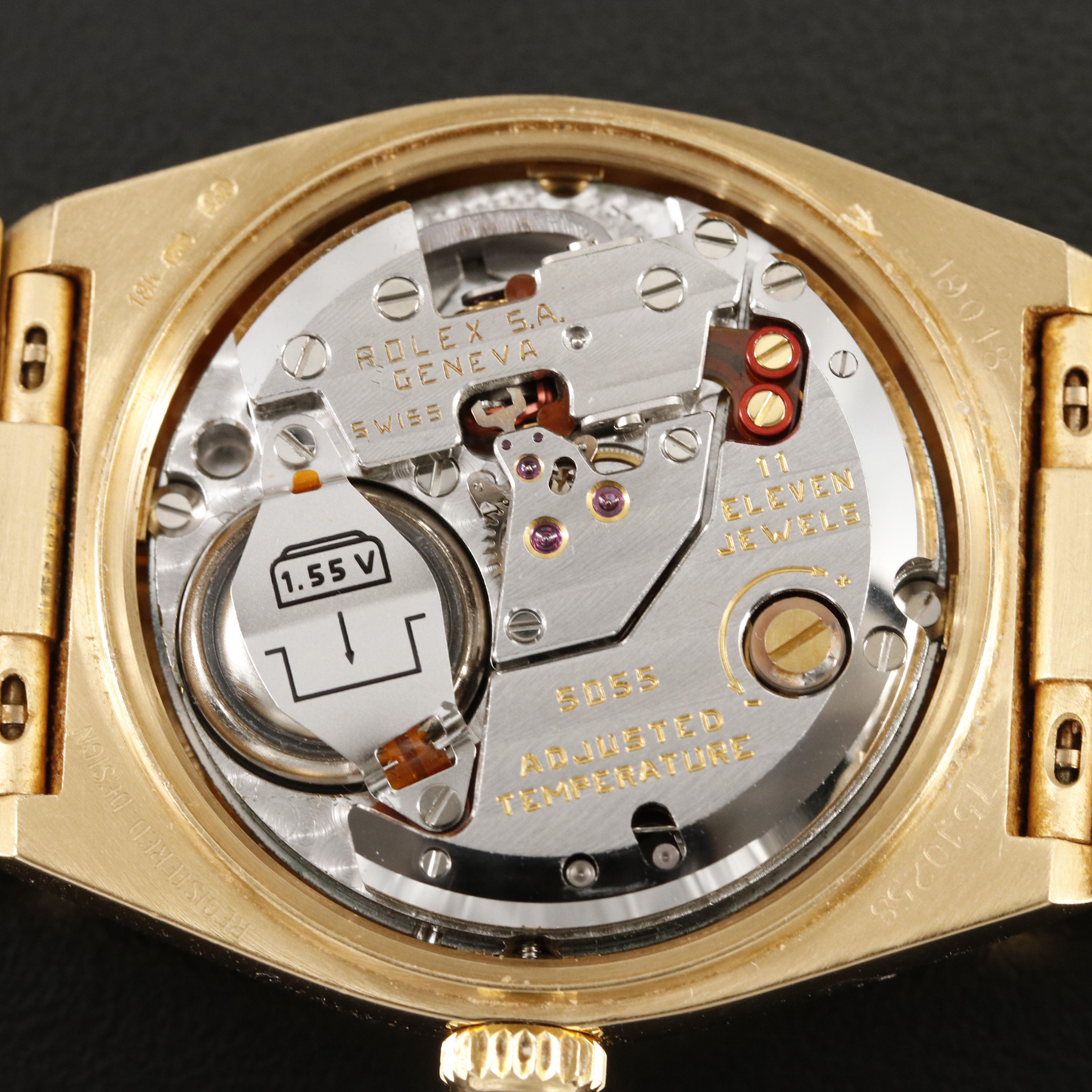 18K Rolex Day-Date OysterQuartz Integrated Presidential Watch