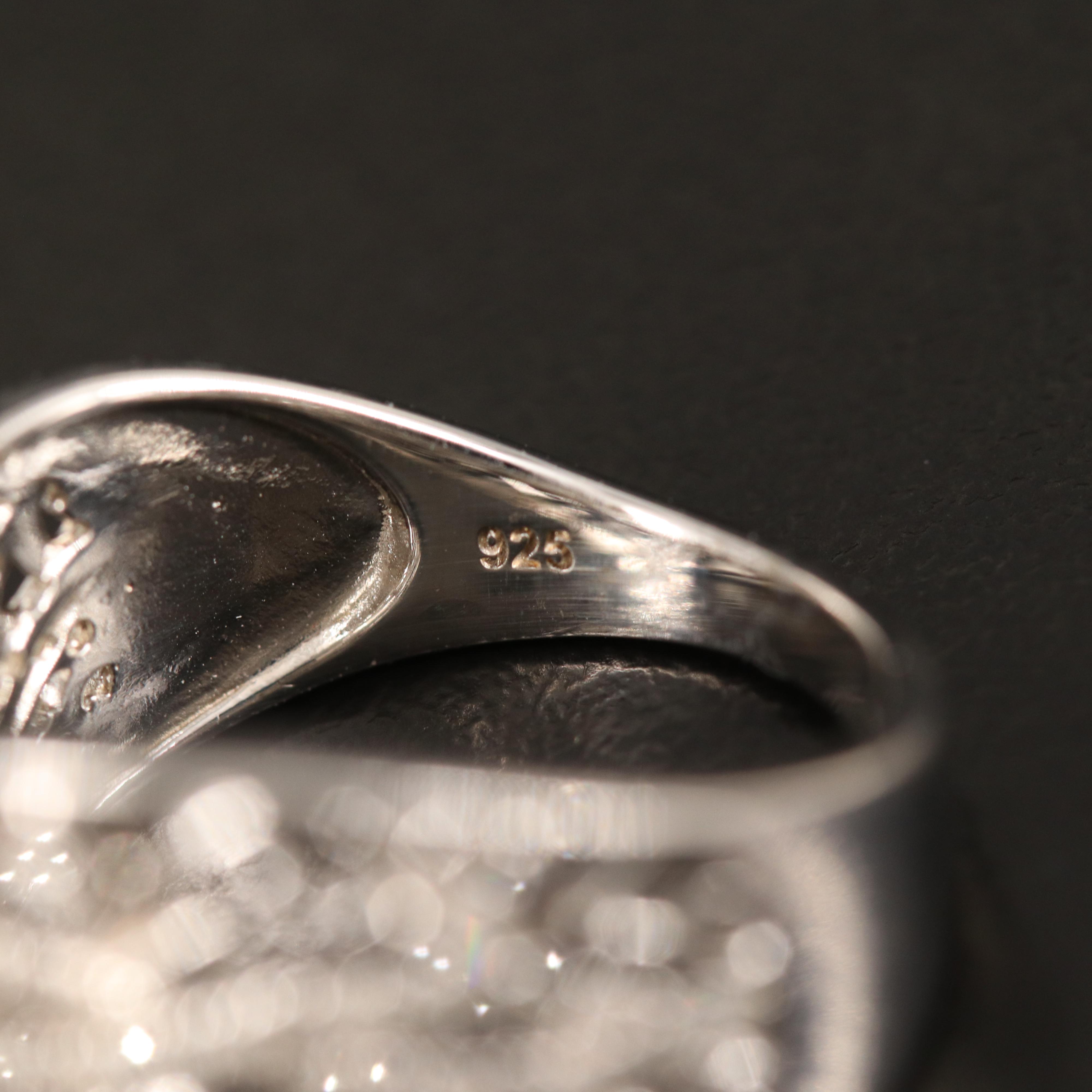 Sterling Diamond Scrollwork Band