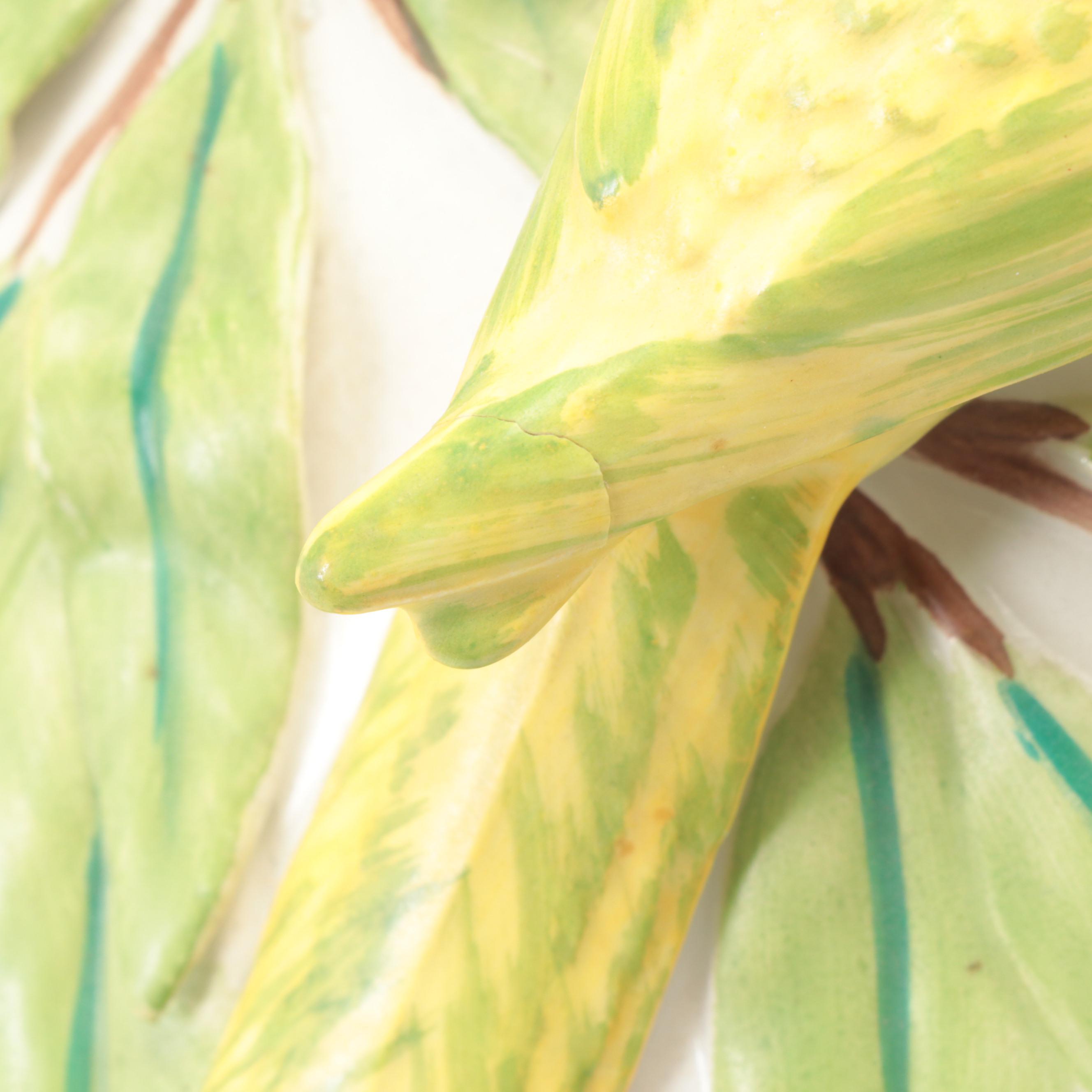 Italian Majolica Basket Weave Tureen with Lid and Underplate