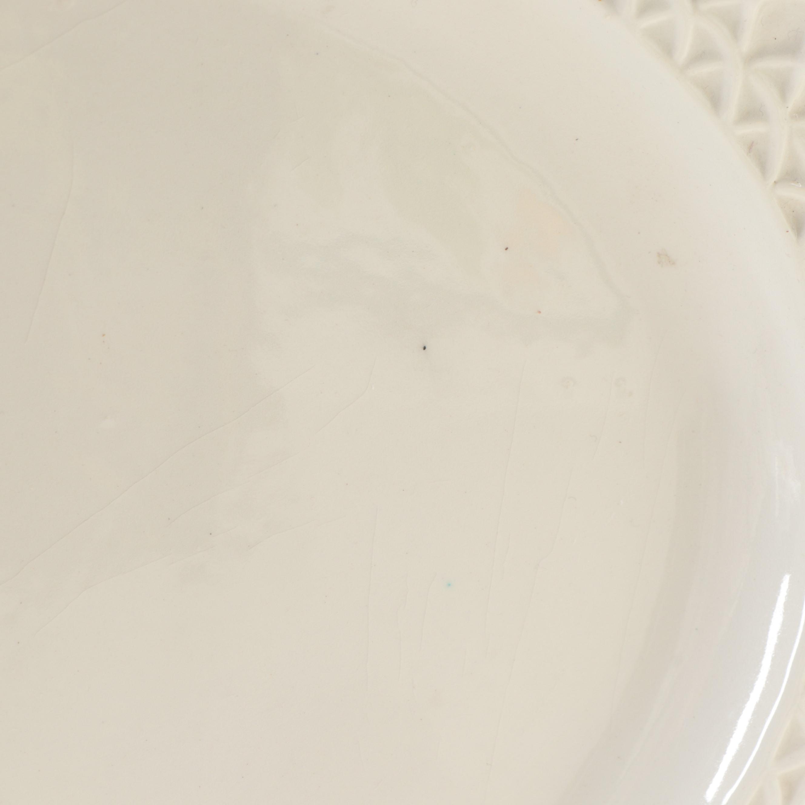 Italian Majolica Basket Weave Tureen with Lid and Underplate