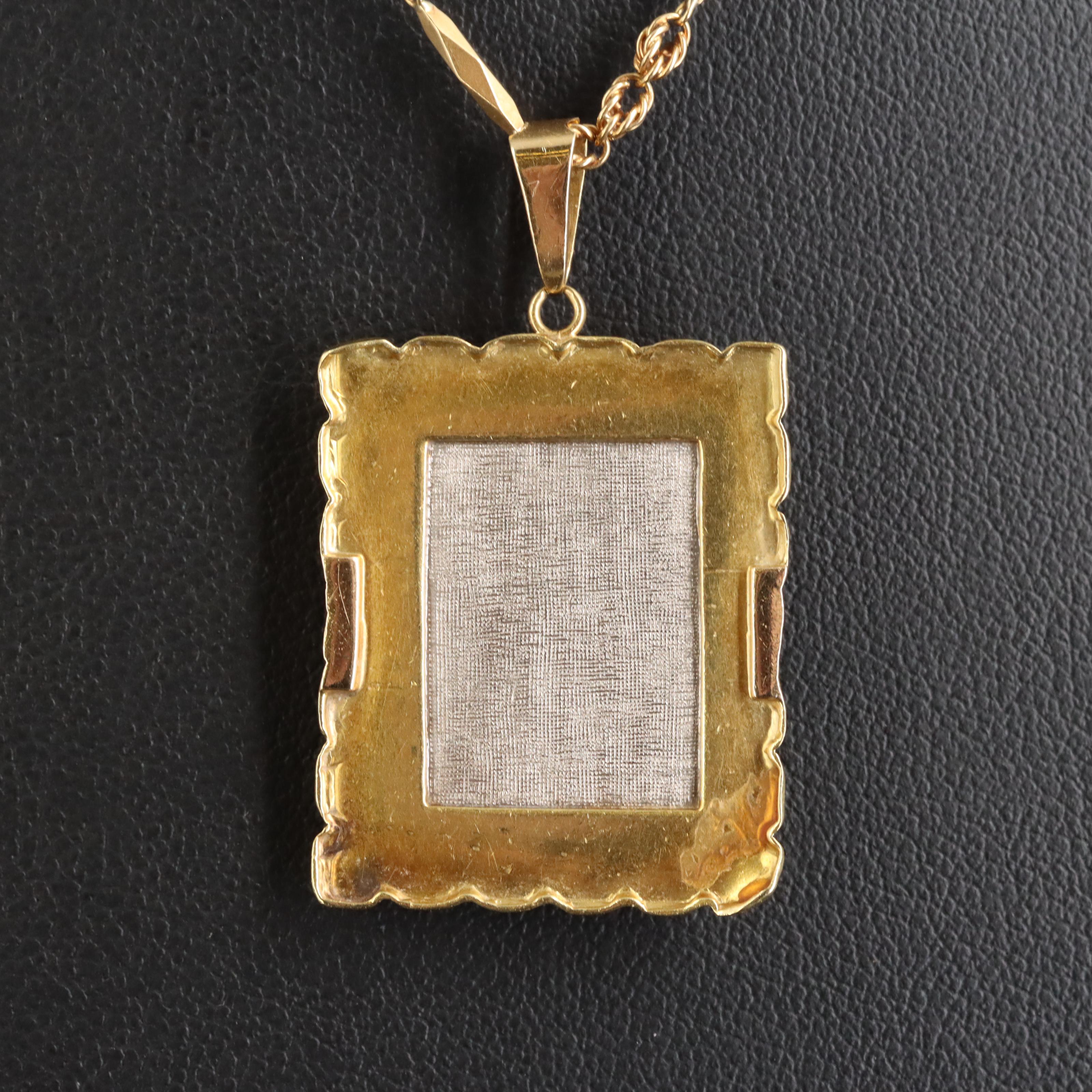 18K Emerald Pre-Columbian Figure Pendant Necklace