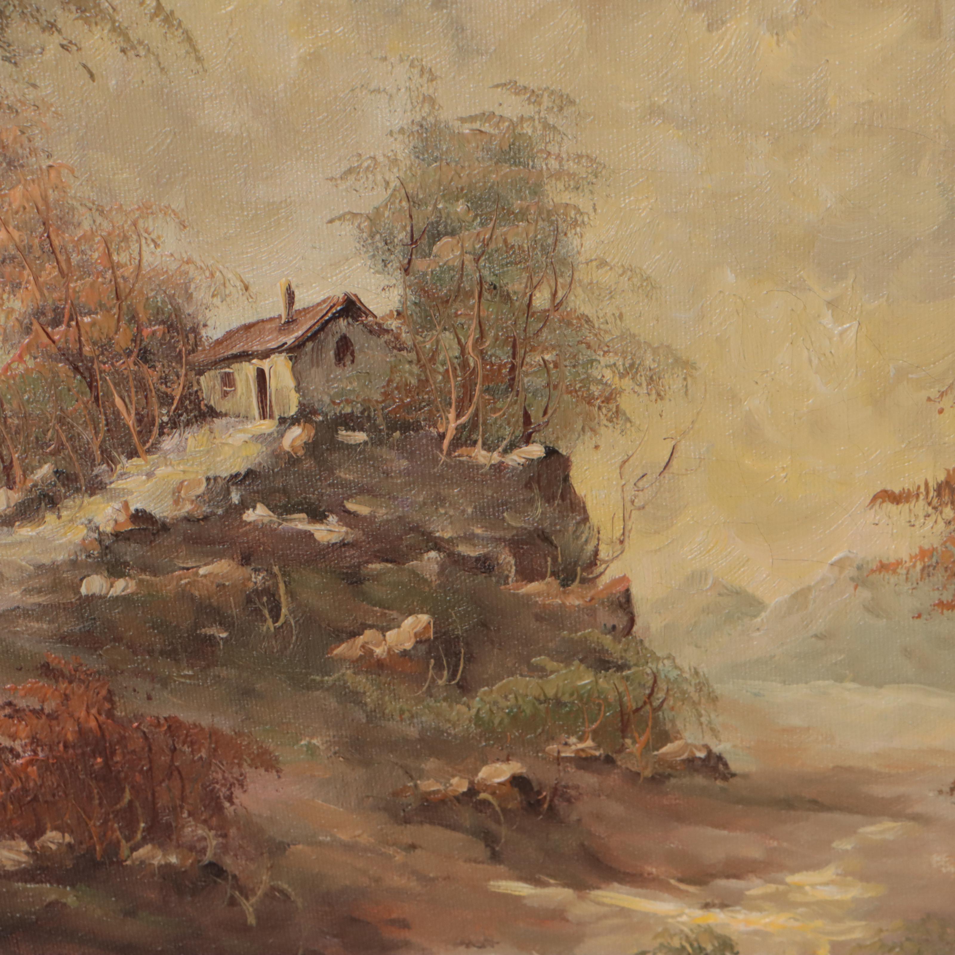 B. Groneman Landscape Oil Painting