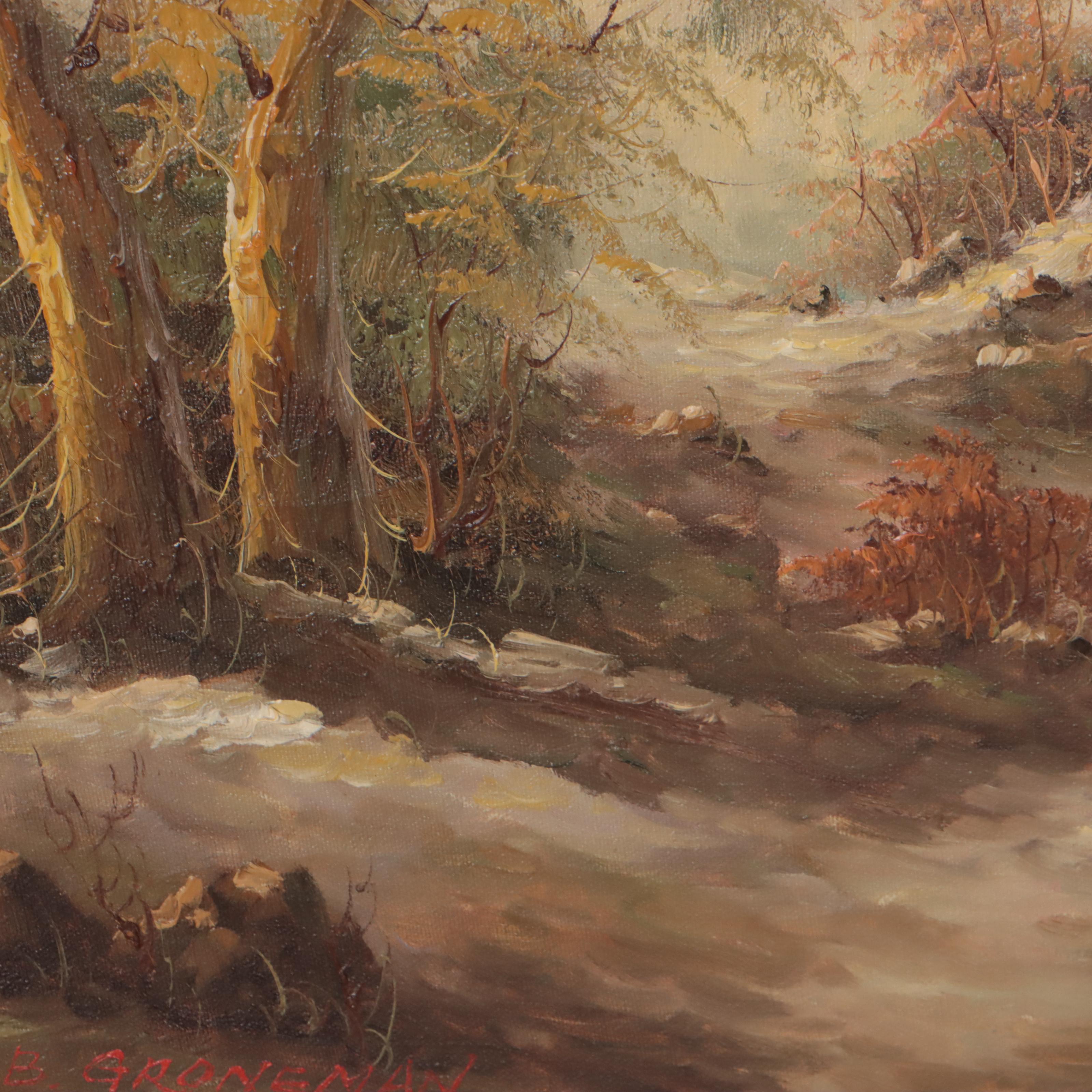 B. Groneman Landscape Oil Painting