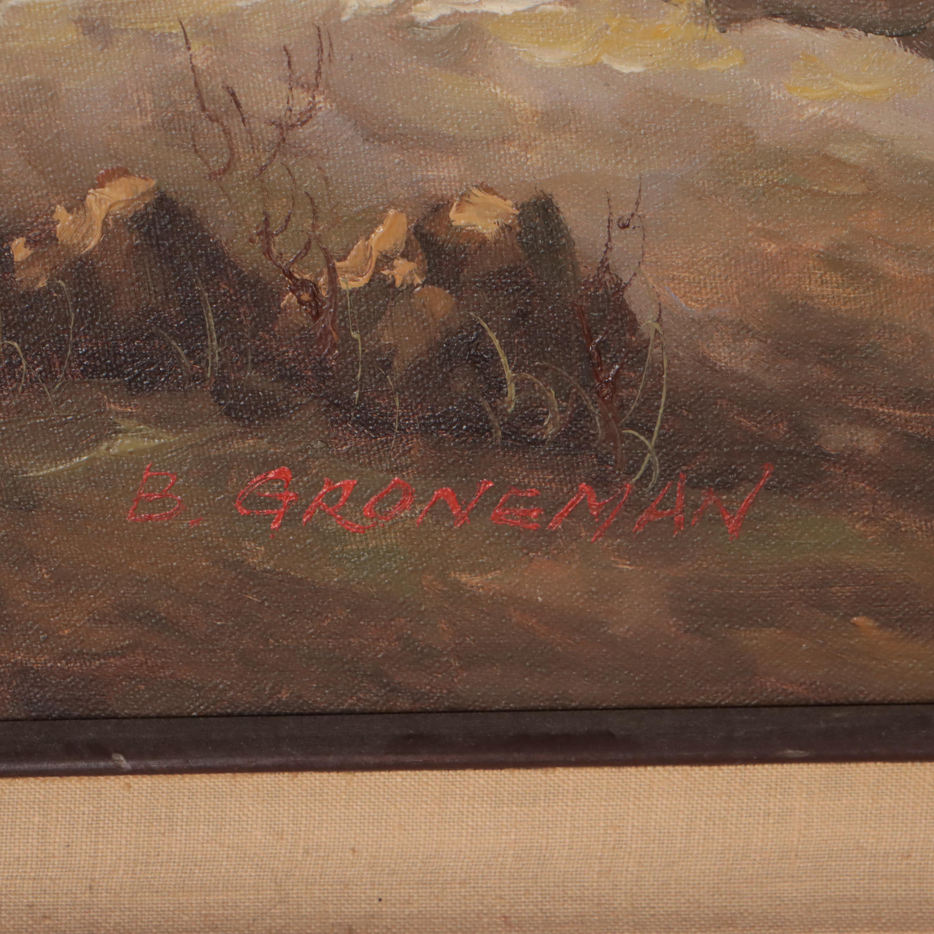 B. Groneman Landscape Oil Painting