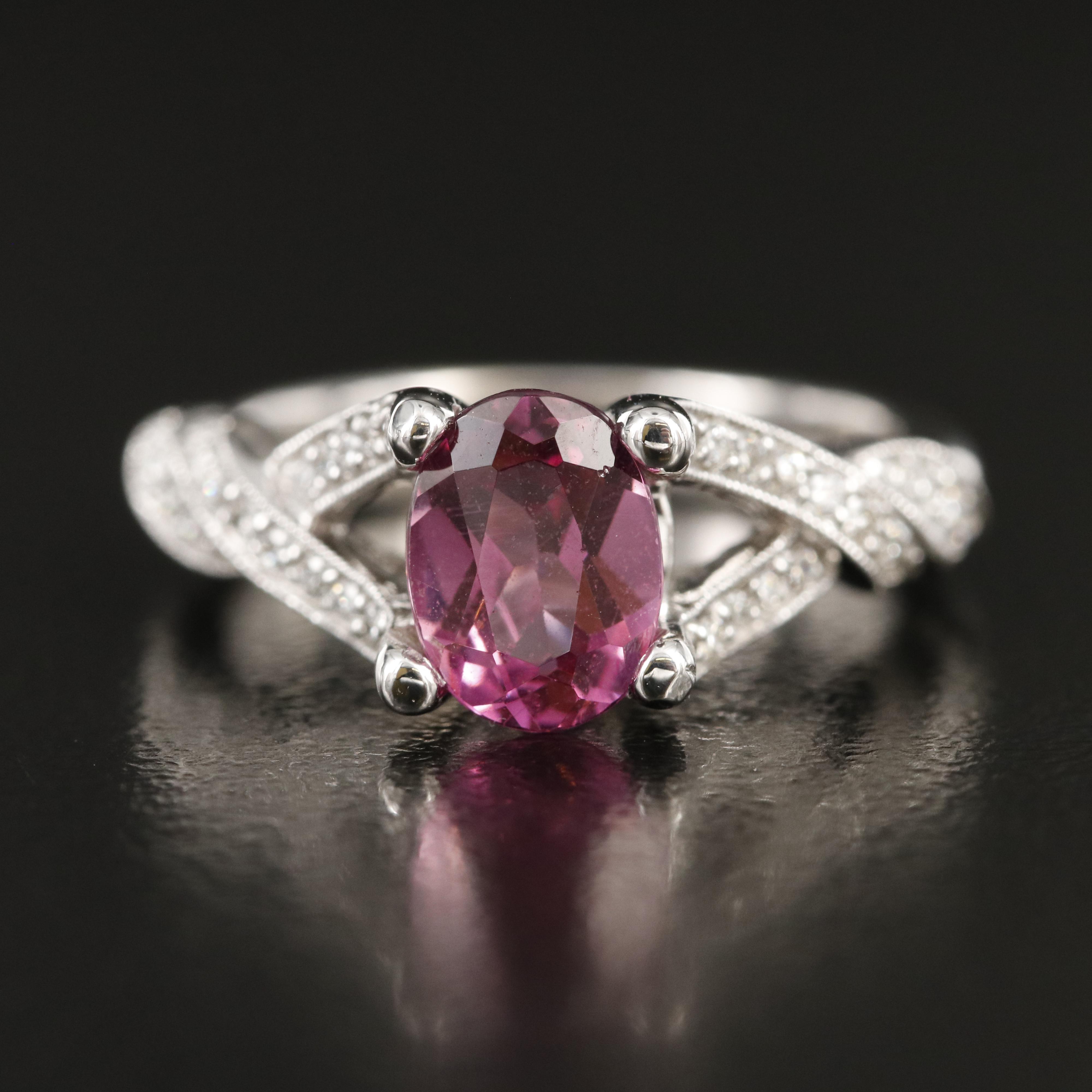 14K Garnet and Diamond Ring