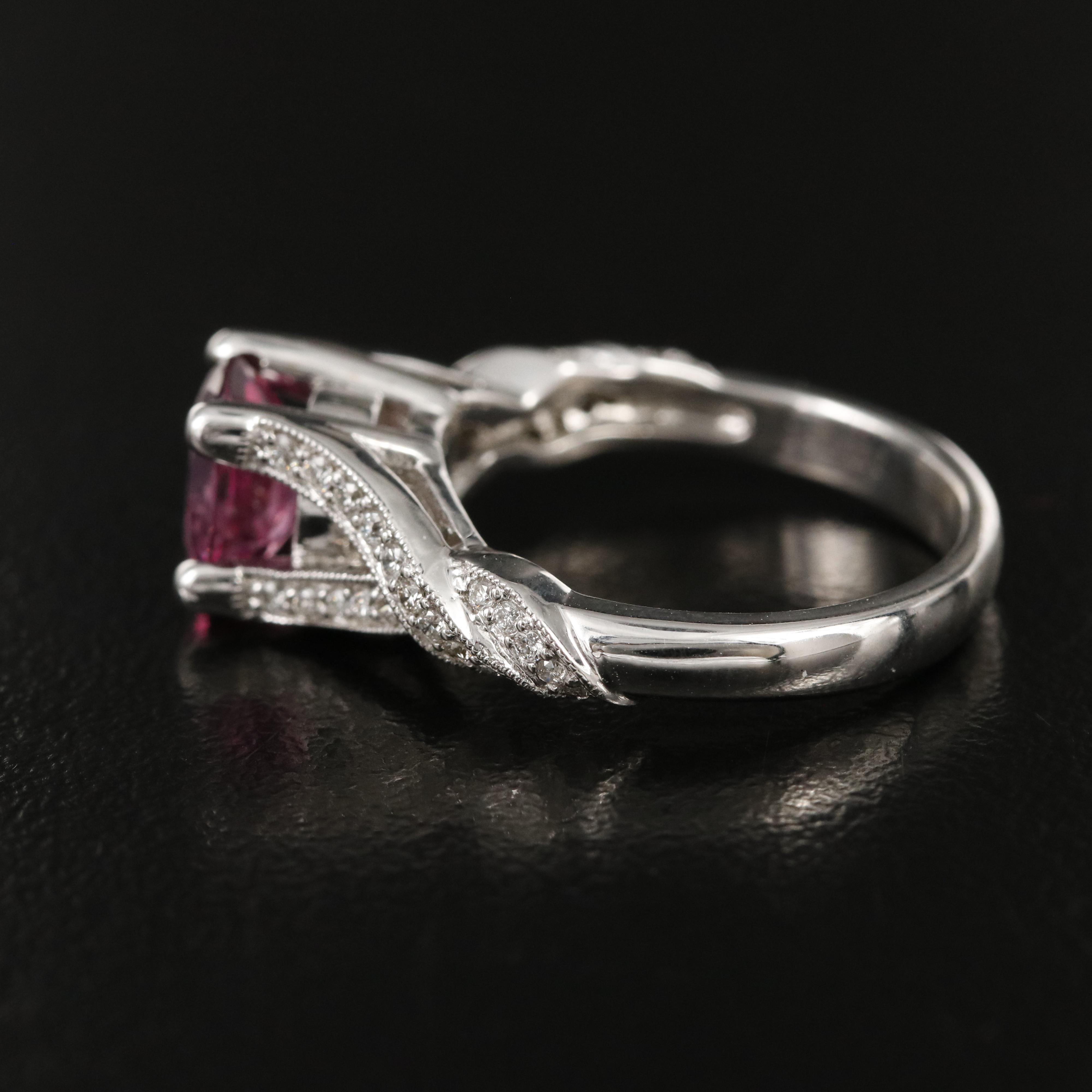 14K Garnet and Diamond Ring