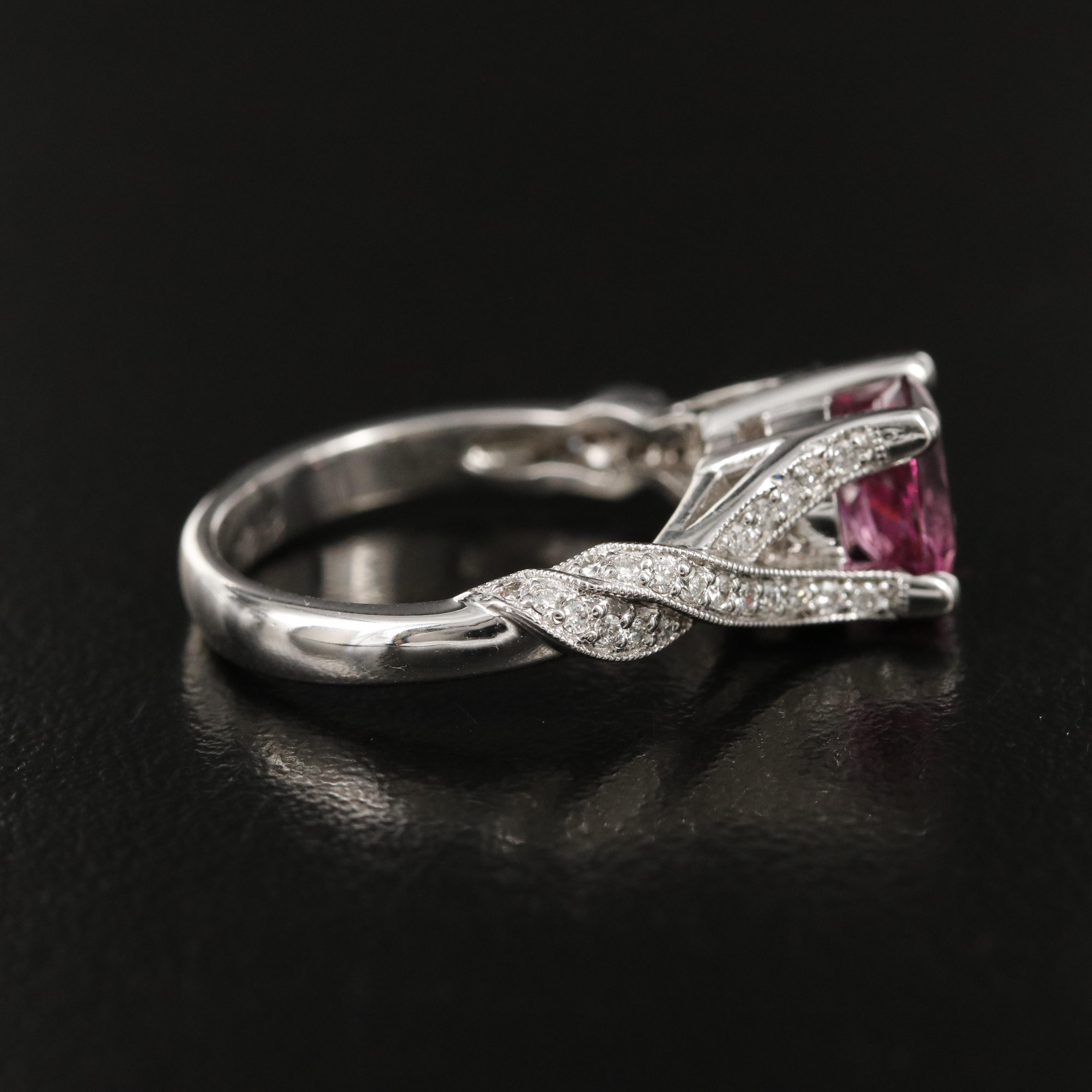 14K Garnet and Diamond Ring