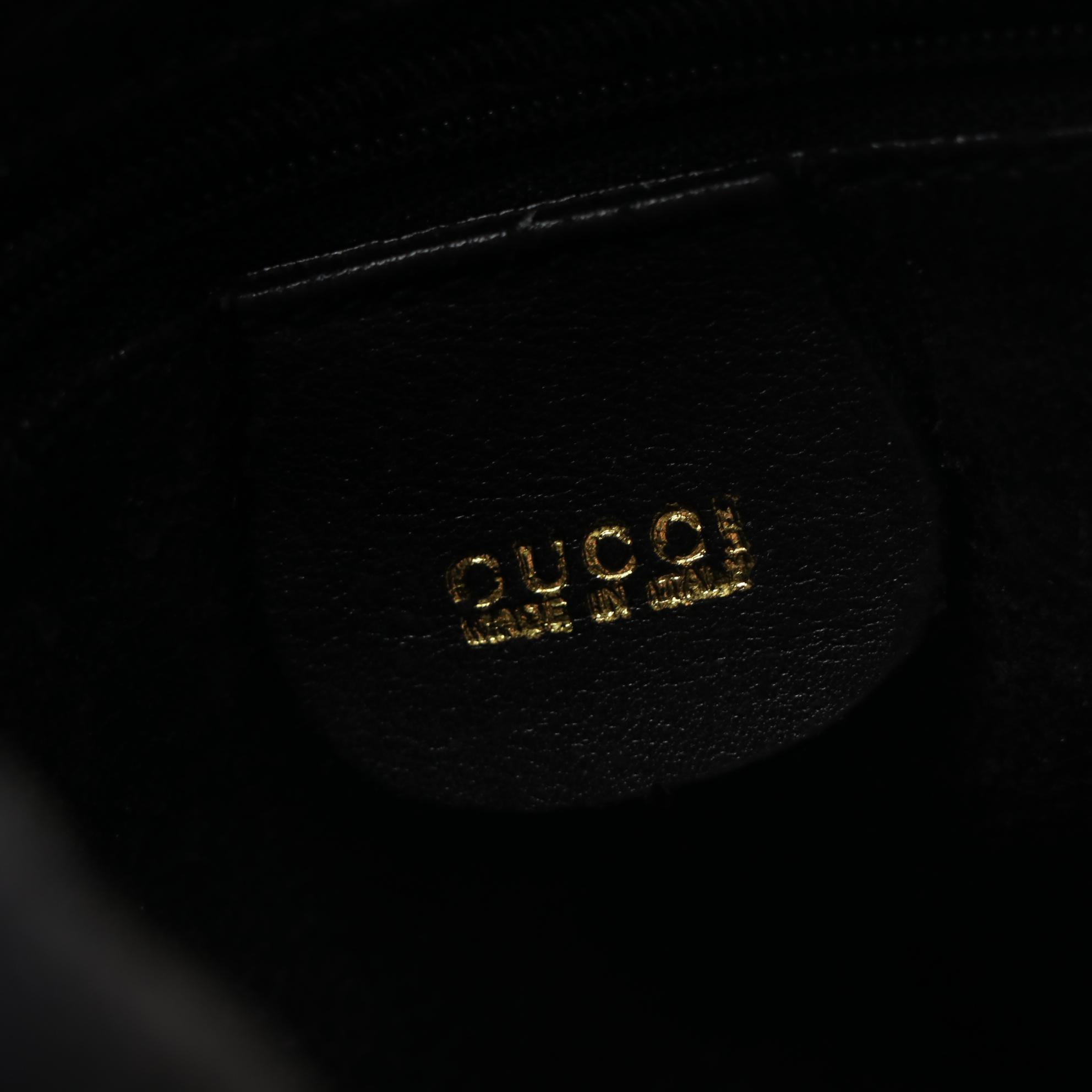 Gucci Bamboo Small Shoulder Bag in Black Calfskin Leather