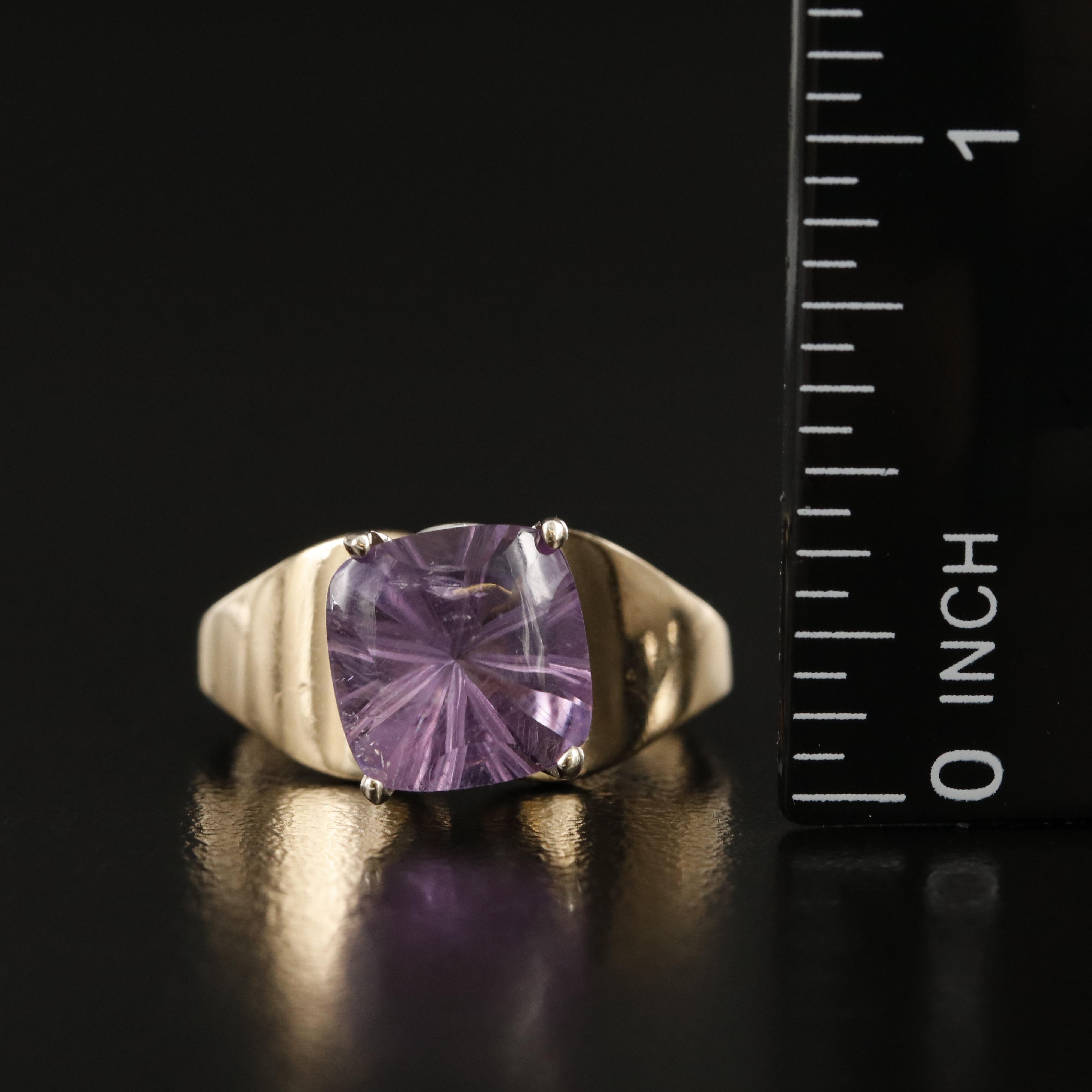 14K Amethyst Solitaire Ring