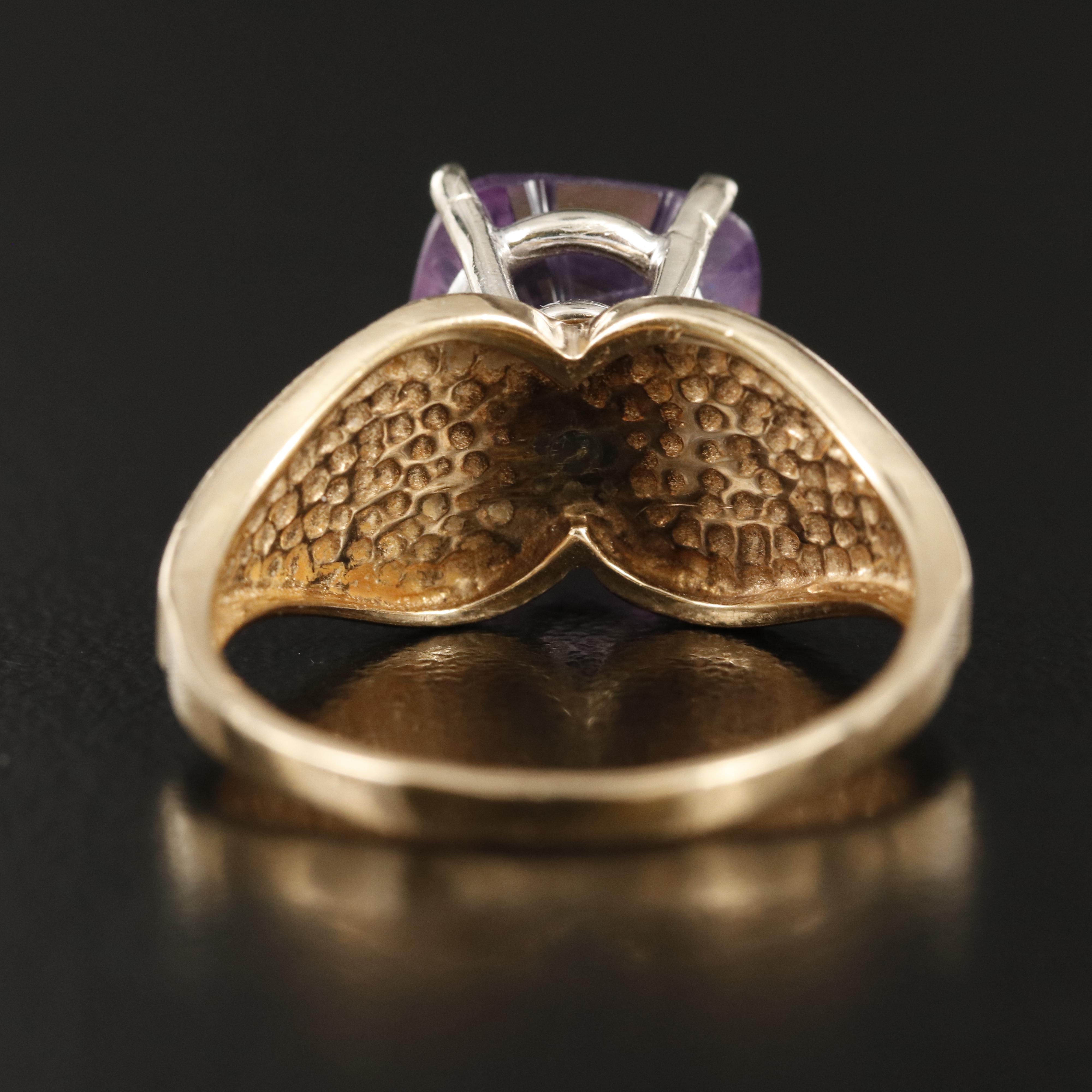 14K Amethyst Solitaire Ring