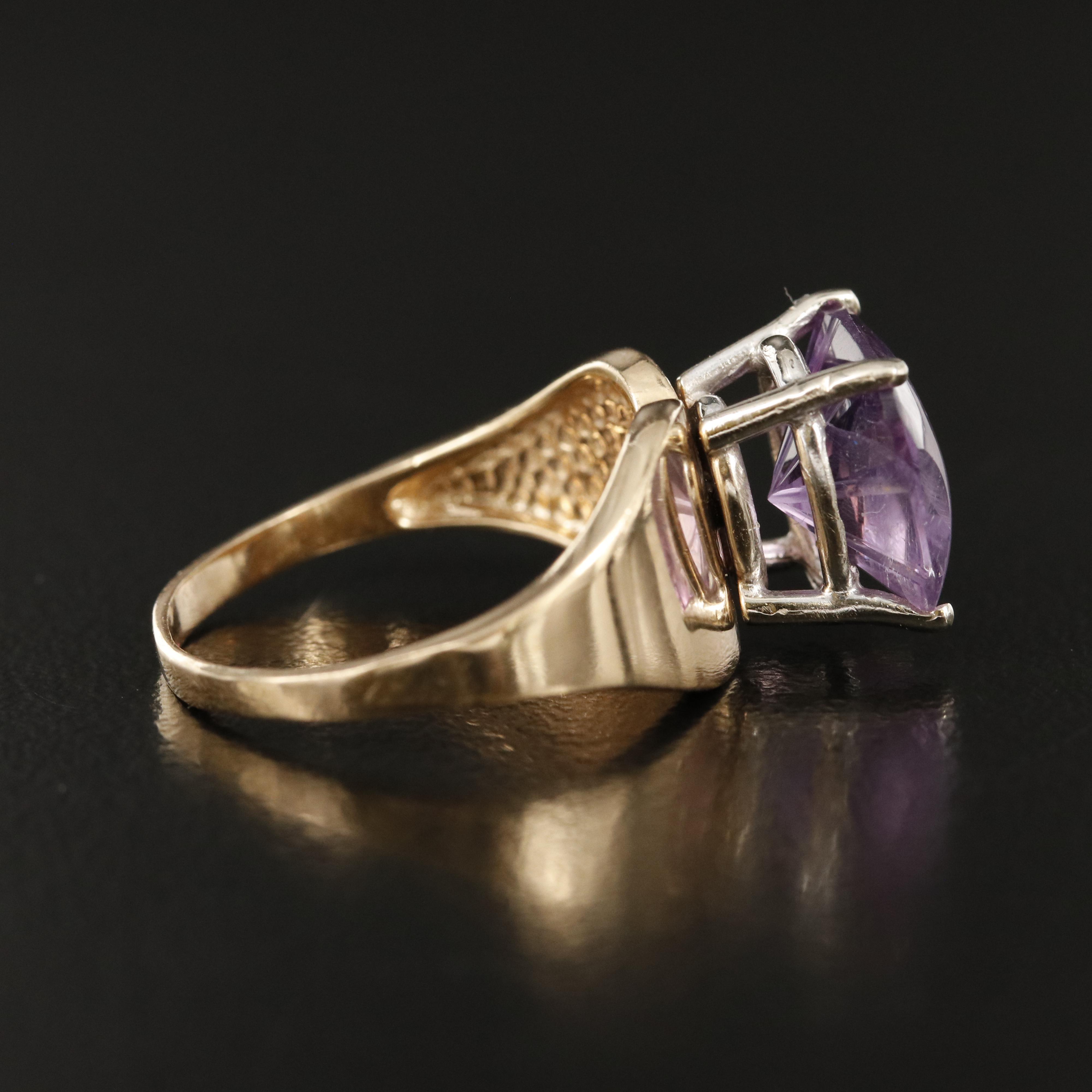 14K Amethyst Solitaire Ring