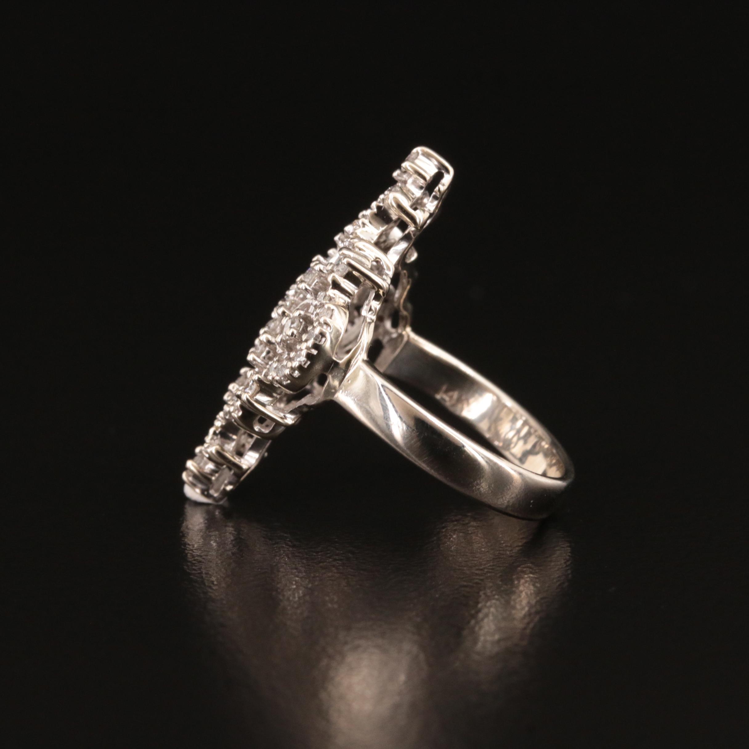 14K 0.48 CTW Diamond Ring with Tracery Design