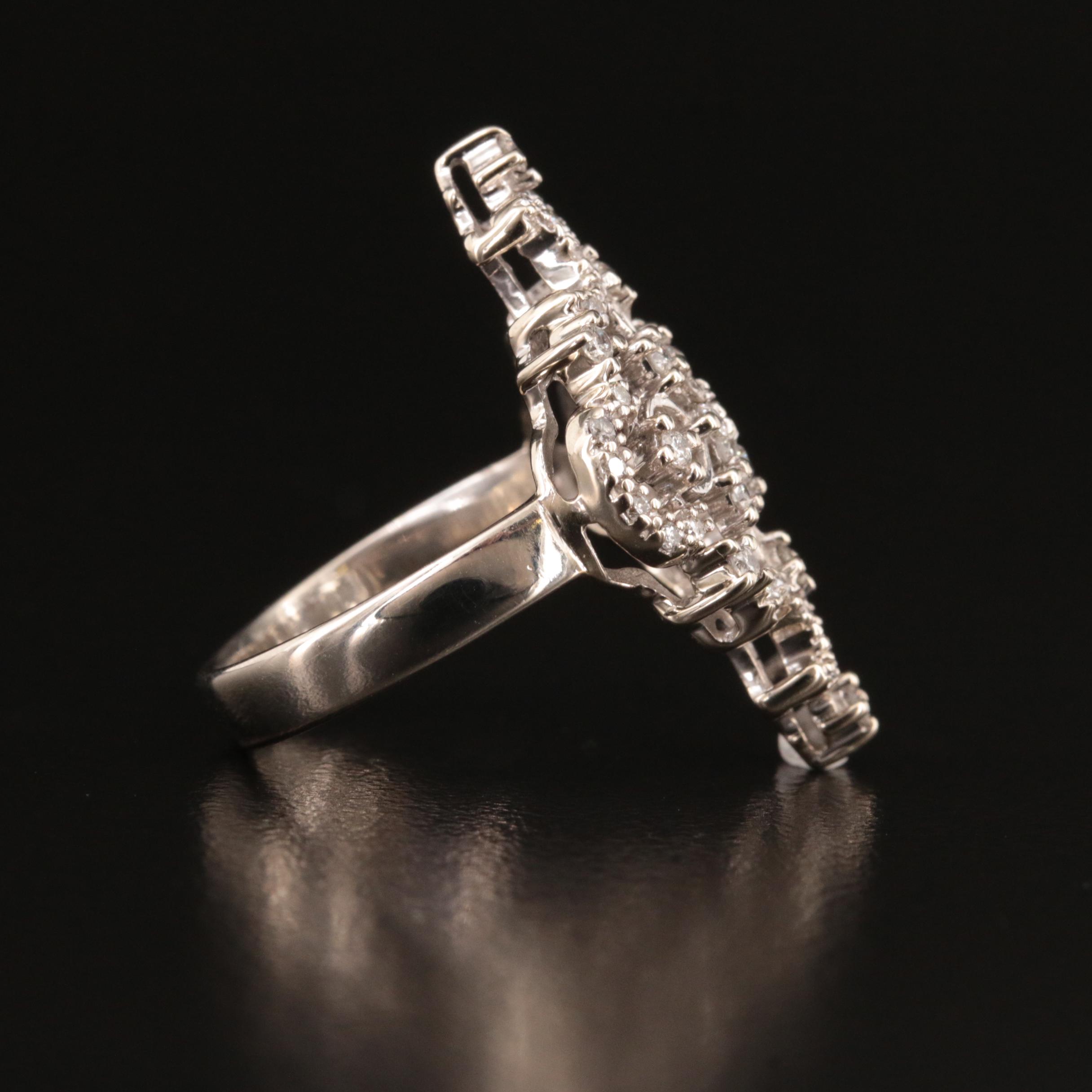 14K 0.48 CTW Diamond Ring with Tracery Design