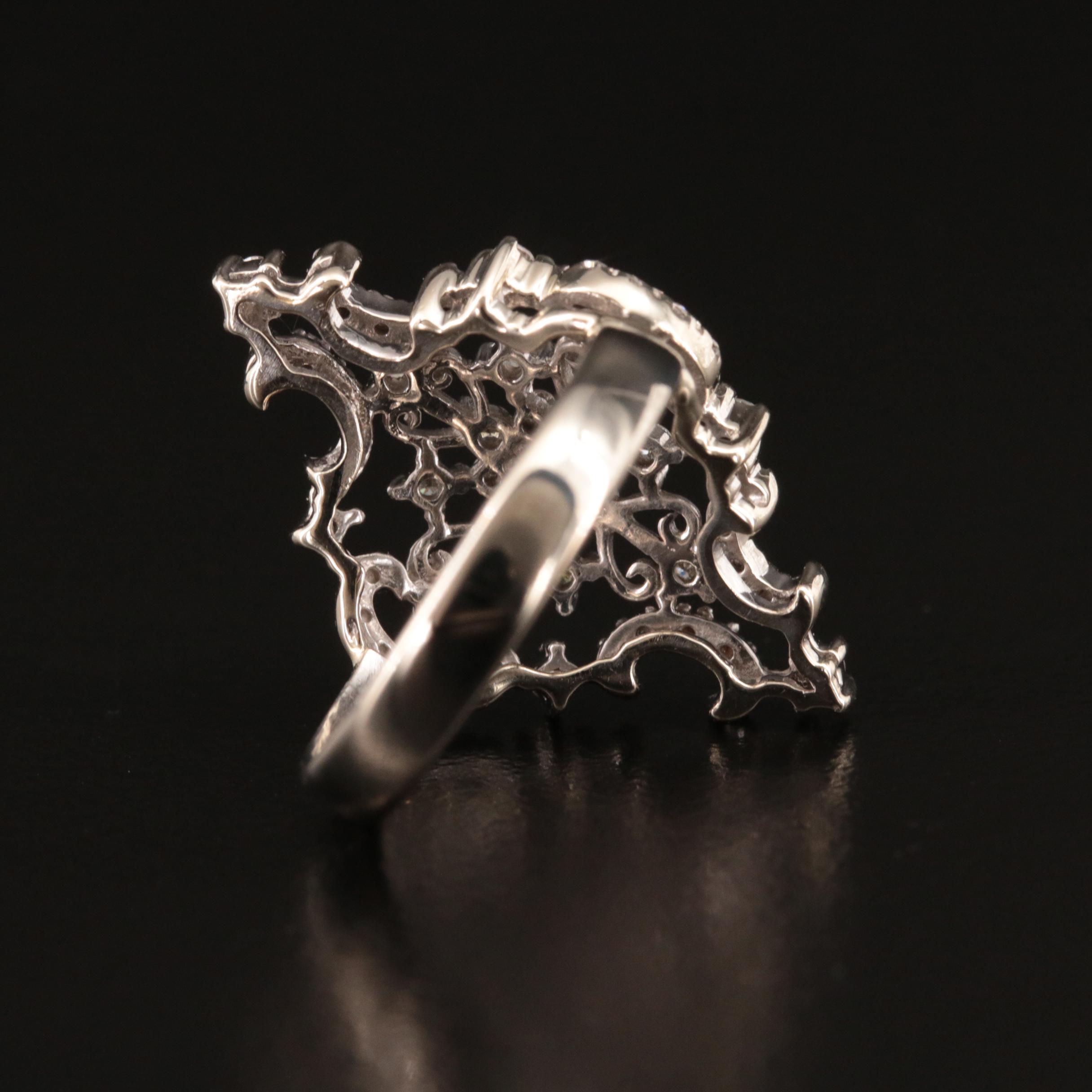 14K 0.48 CTW Diamond Ring with Tracery Design