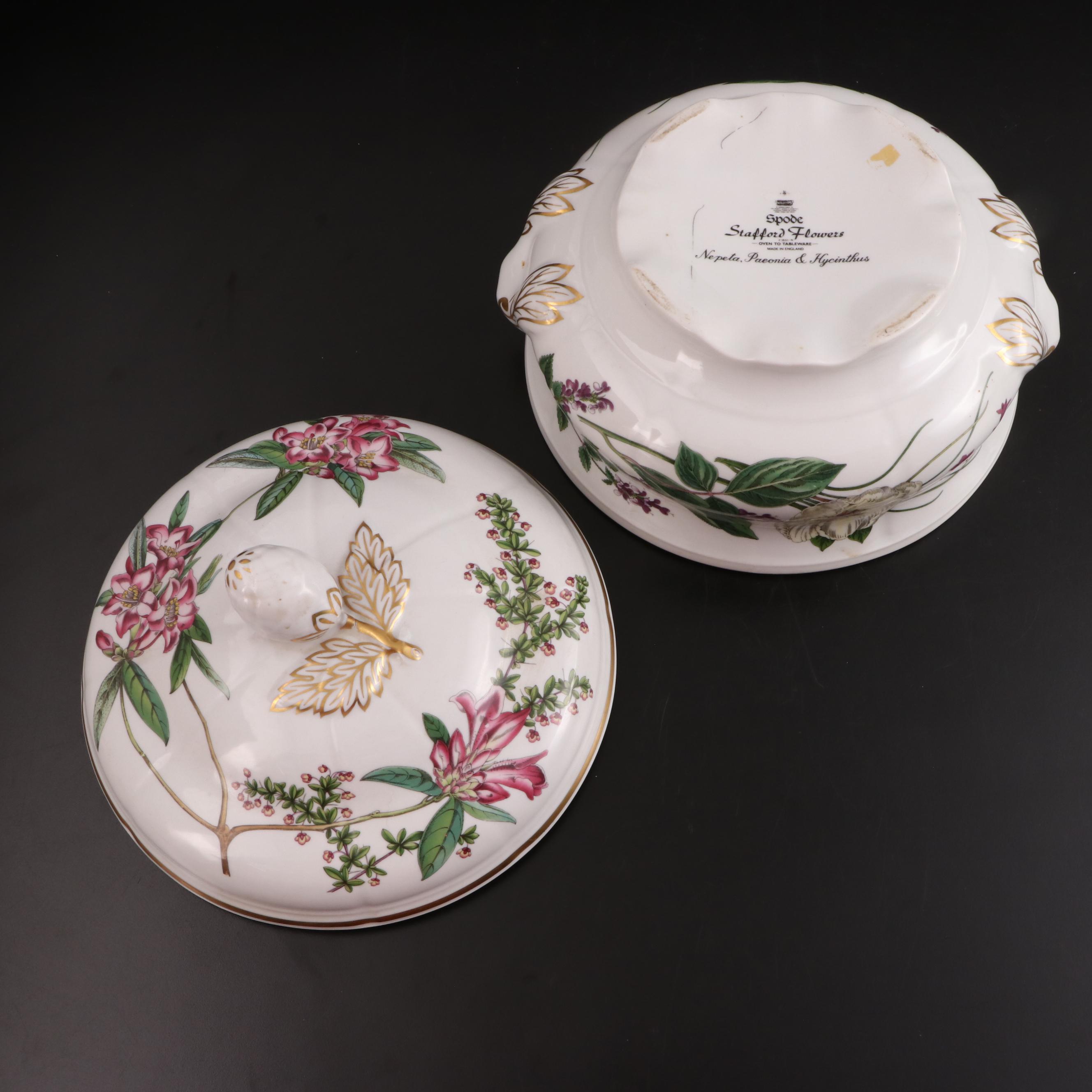 Spode "Stafford Flowers" Porcelain Covered Bowl