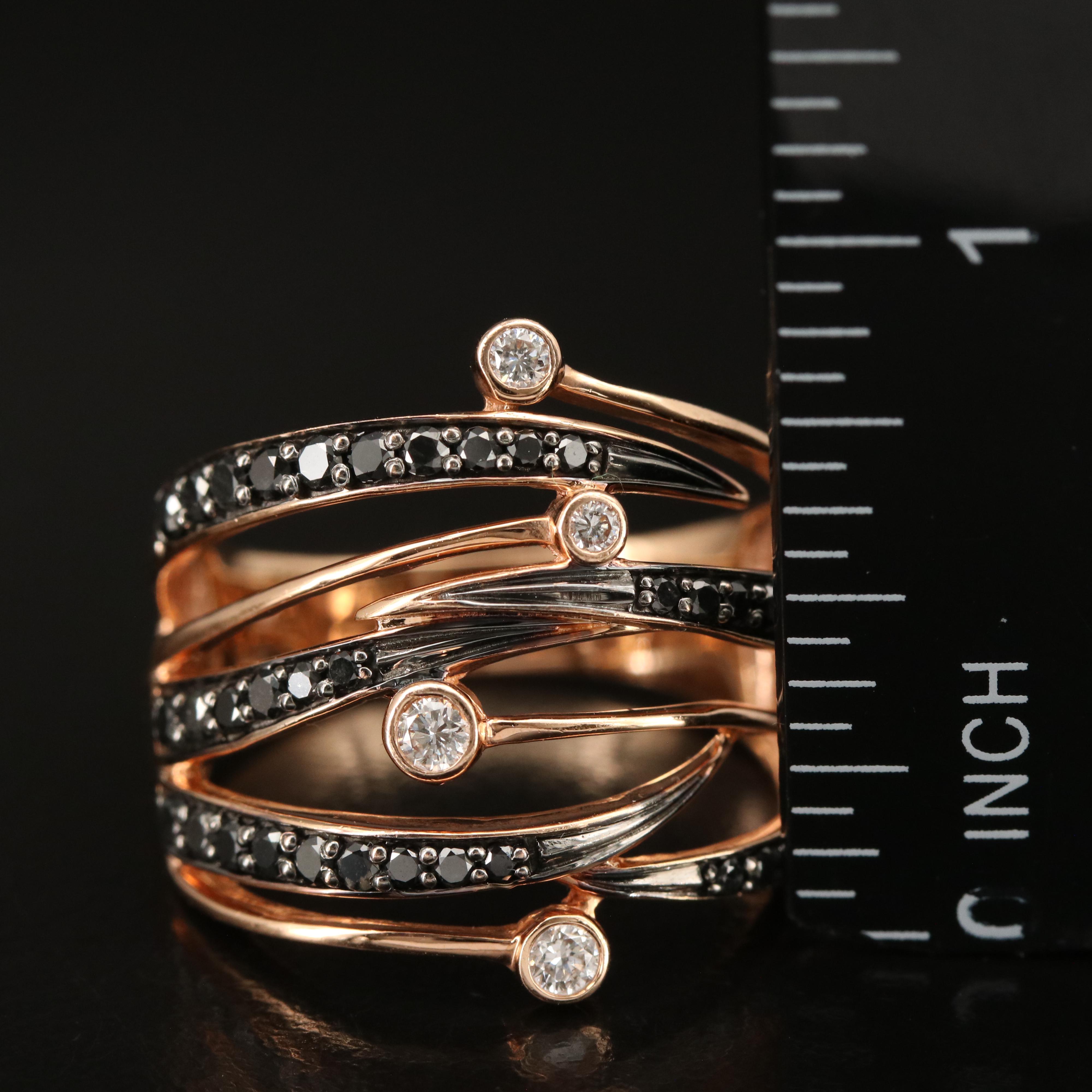 Le Vian 14K Rose Gold 0.75 CTW Diamond Multi-Row Ring