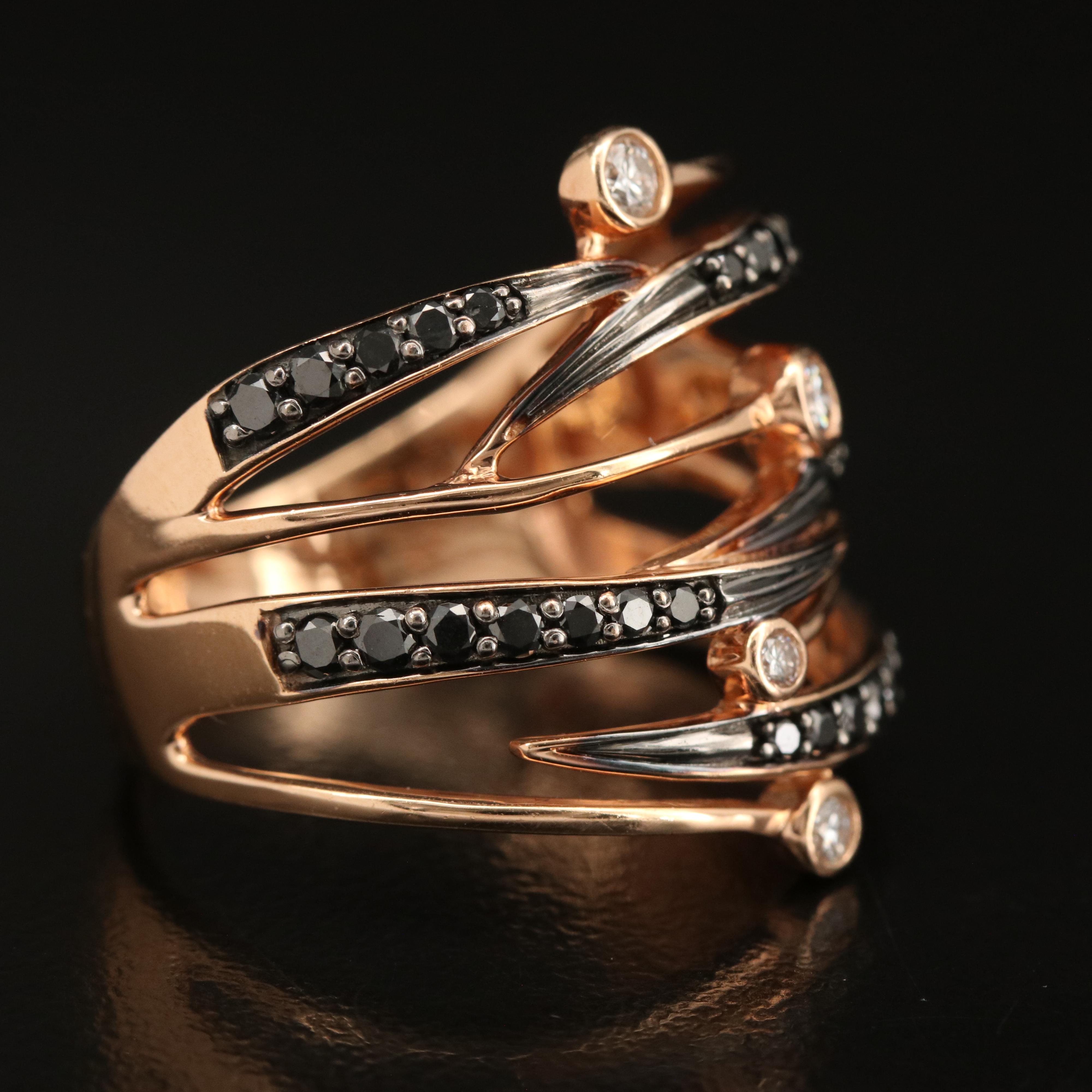 Le Vian 14K Rose Gold 0.75 CTW Diamond Multi-Row Ring