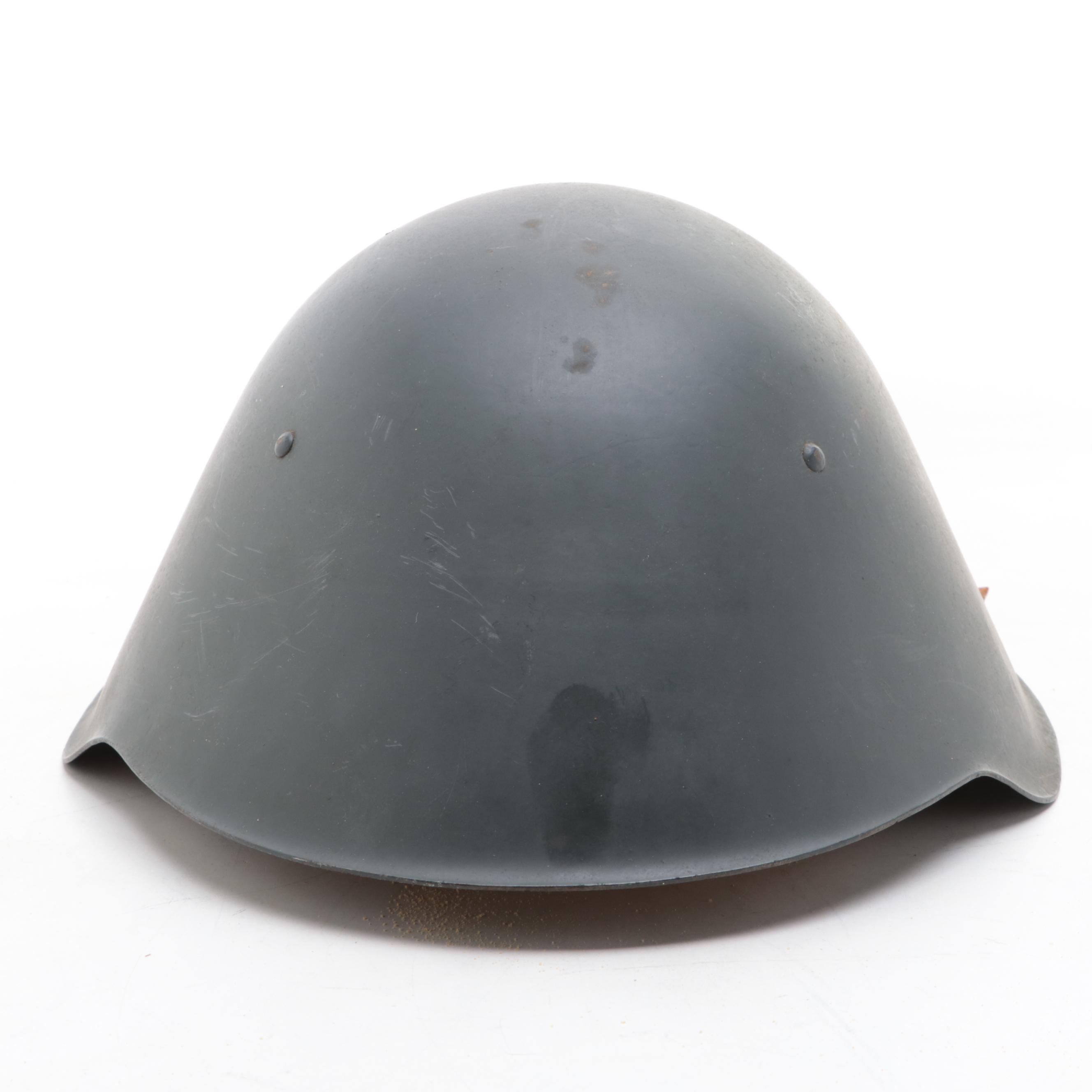 East German Volksarmee M56 Helmet and Belt, Mid to Late 20th Century