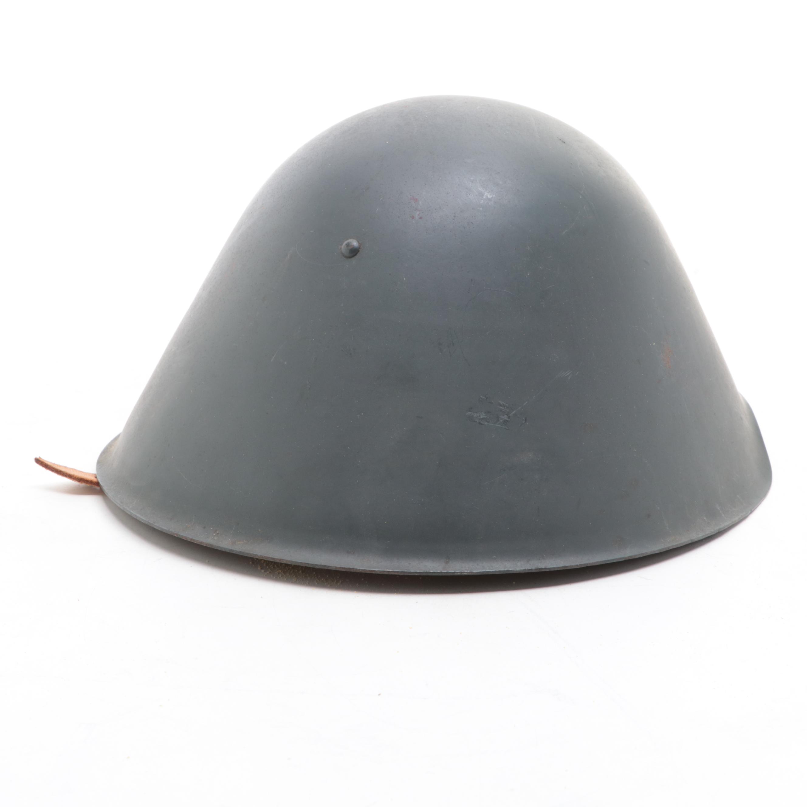East German Volksarmee M56 Helmet and Belt, Mid to Late 20th Century