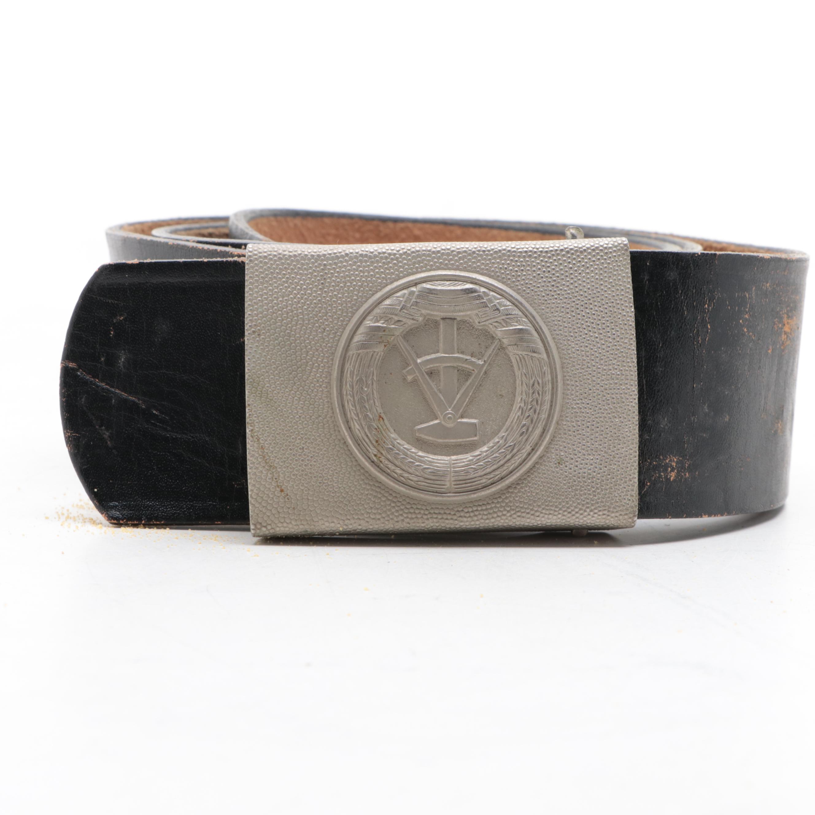 East German Volksarmee M56 Helmet and Belt, Mid to Late 20th Century