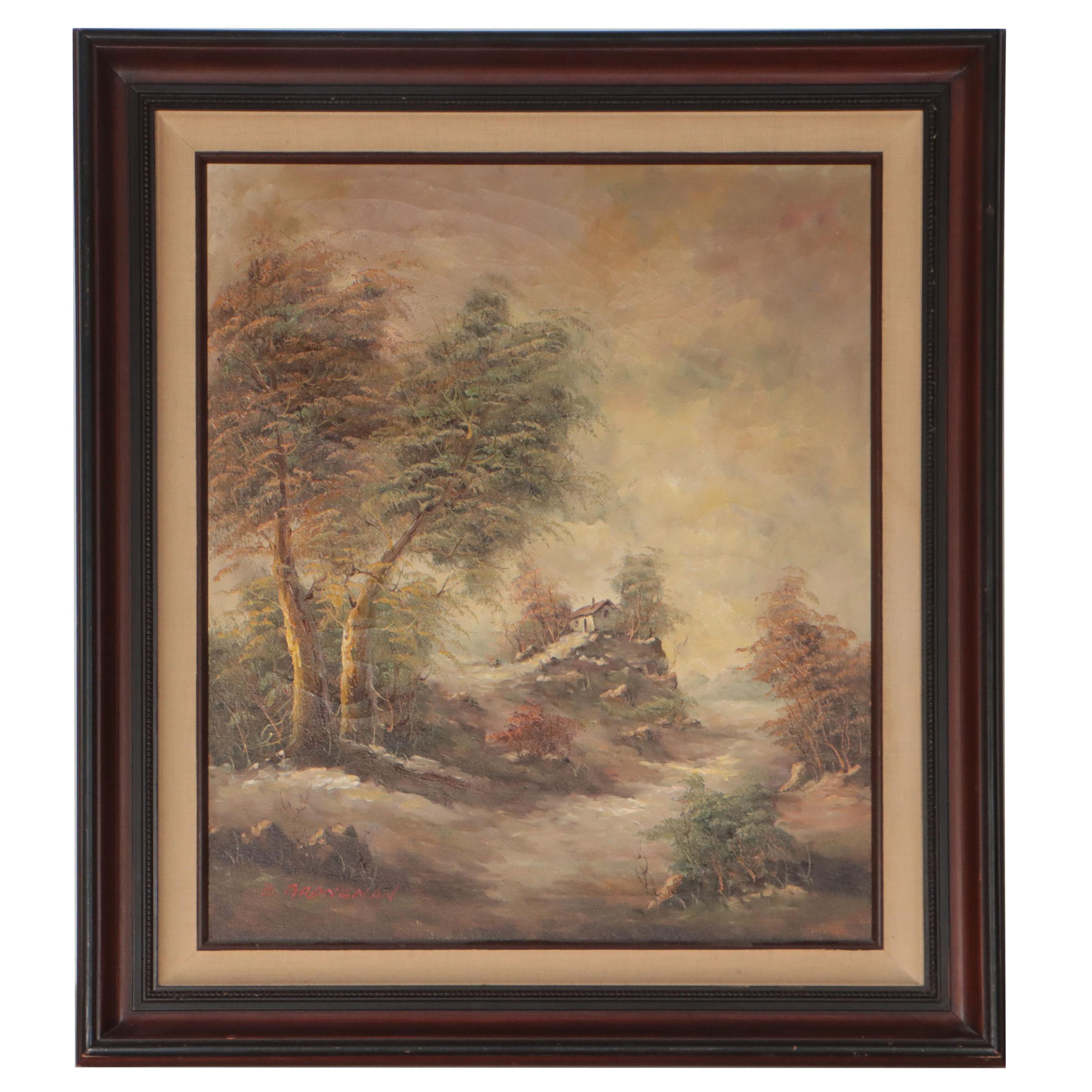 B. Groneman Landscape Oil Painting