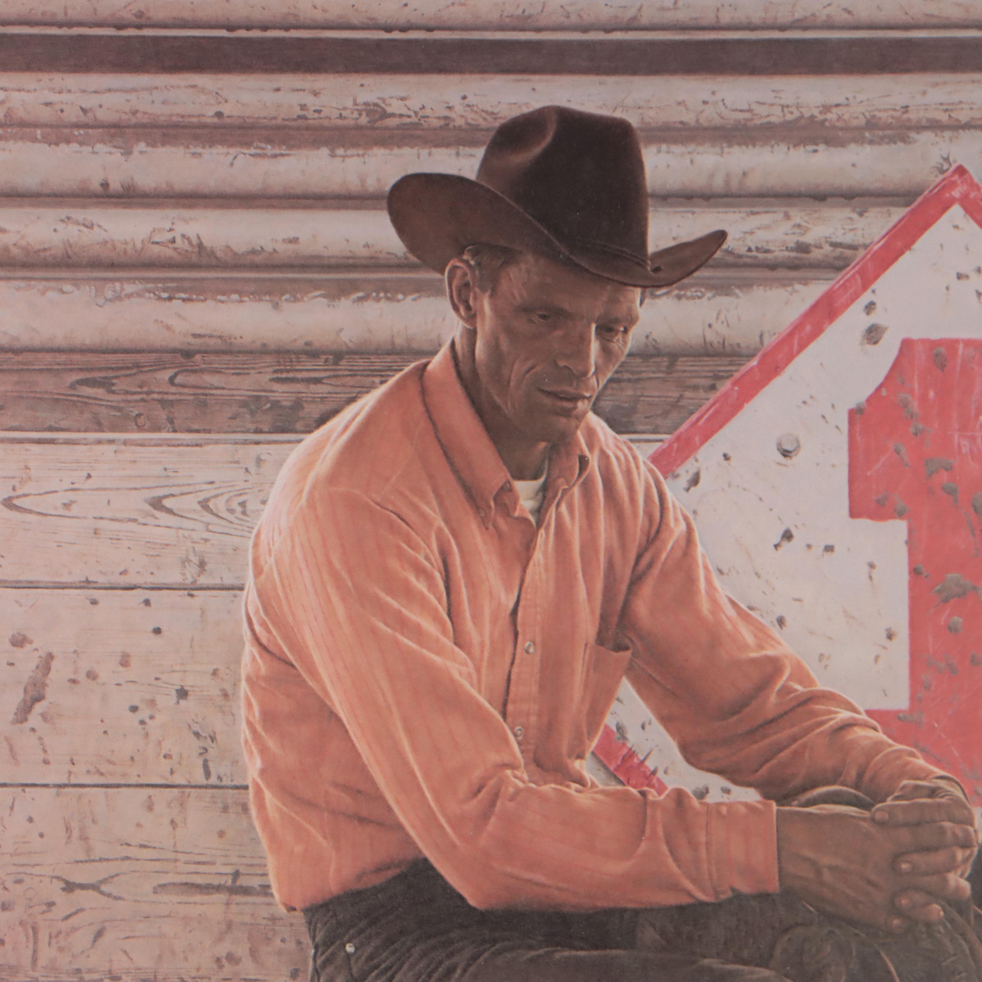 James Bama Offset Lithograph "Cowboy Rodeo Number One"