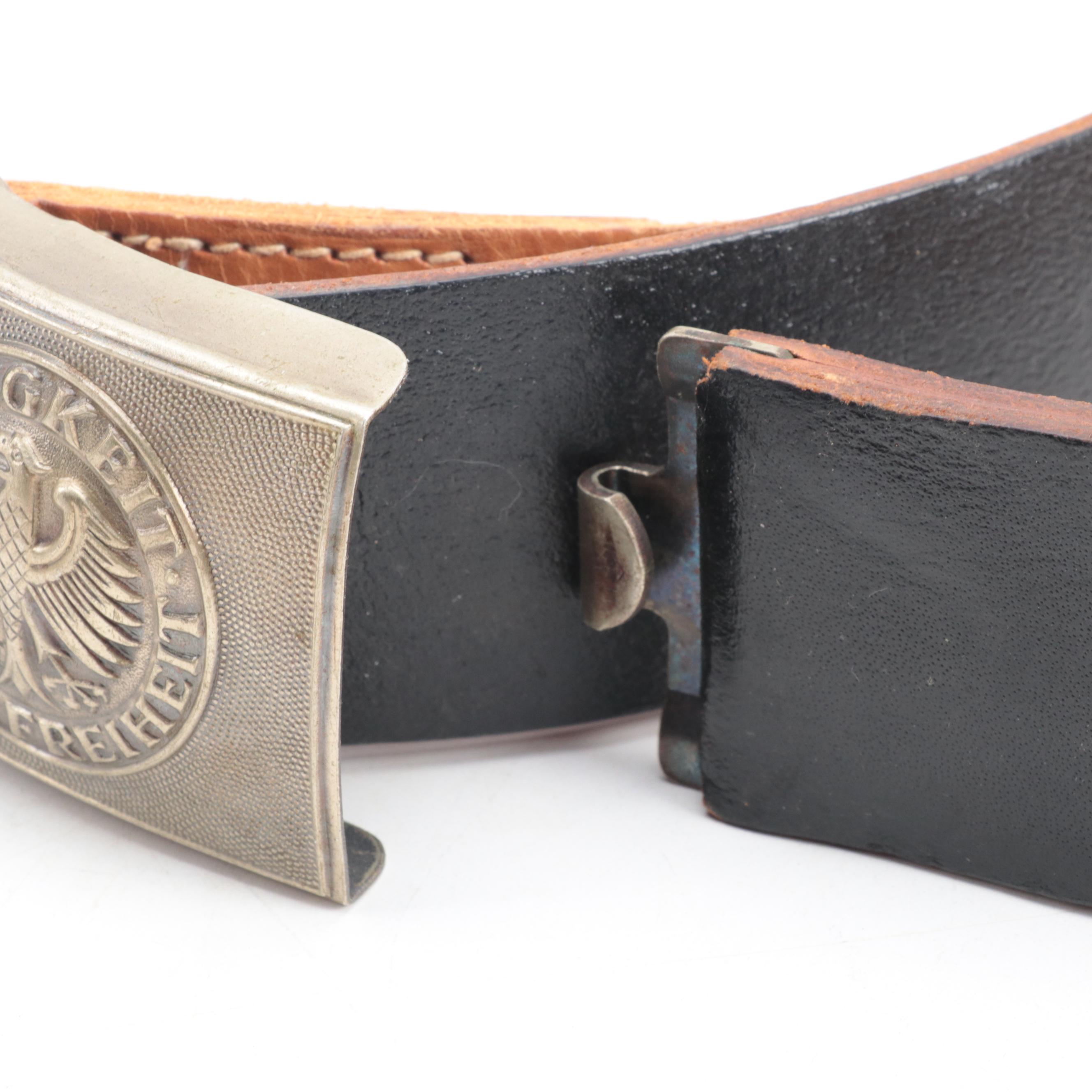 German Army Bundeswehr Helmet, Belt and Swiss Satchel, Mid to Late 20th Century