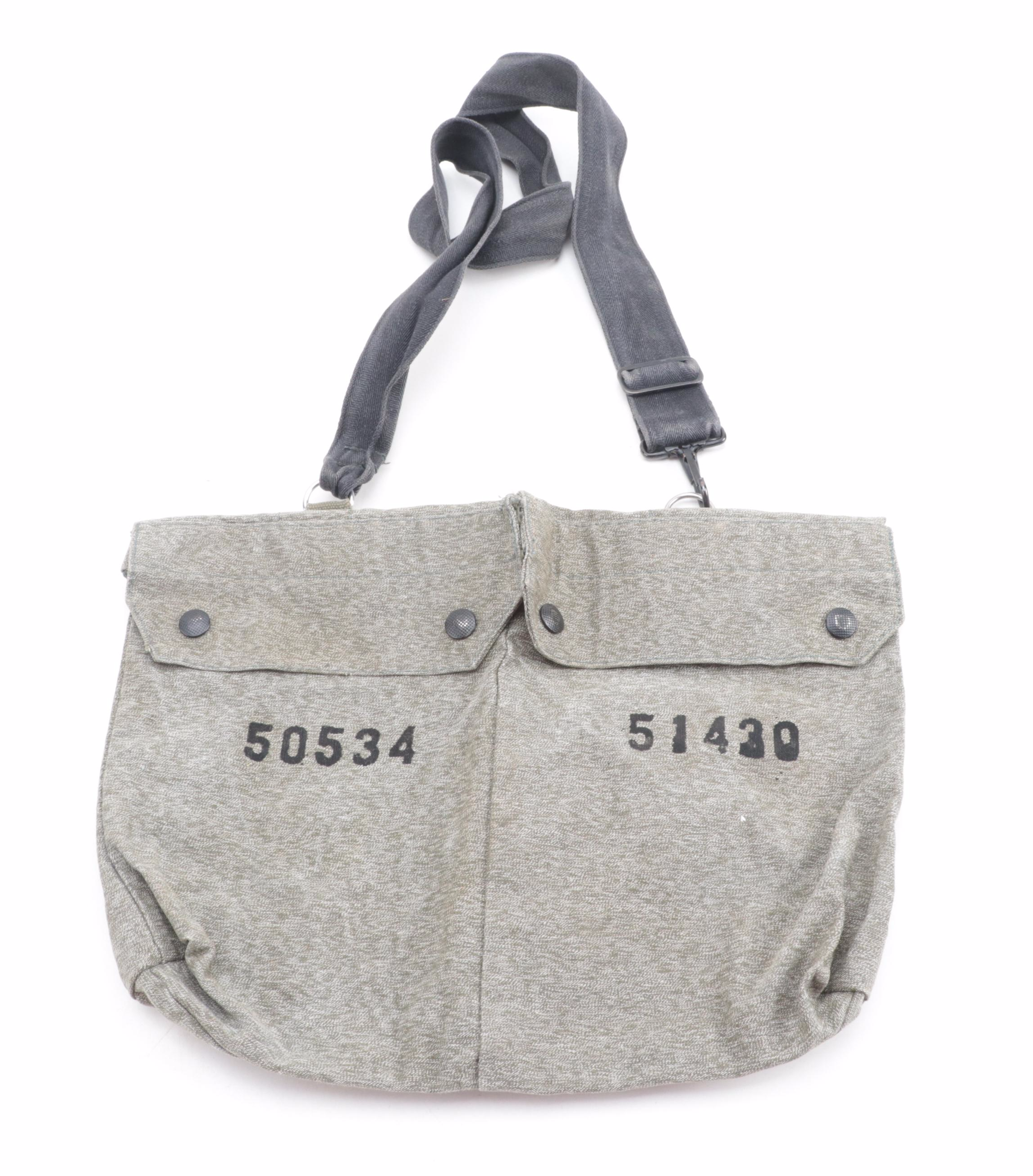 German Army Bundeswehr Helmet, Belt and Swiss Satchel, Mid to Late 20th Century