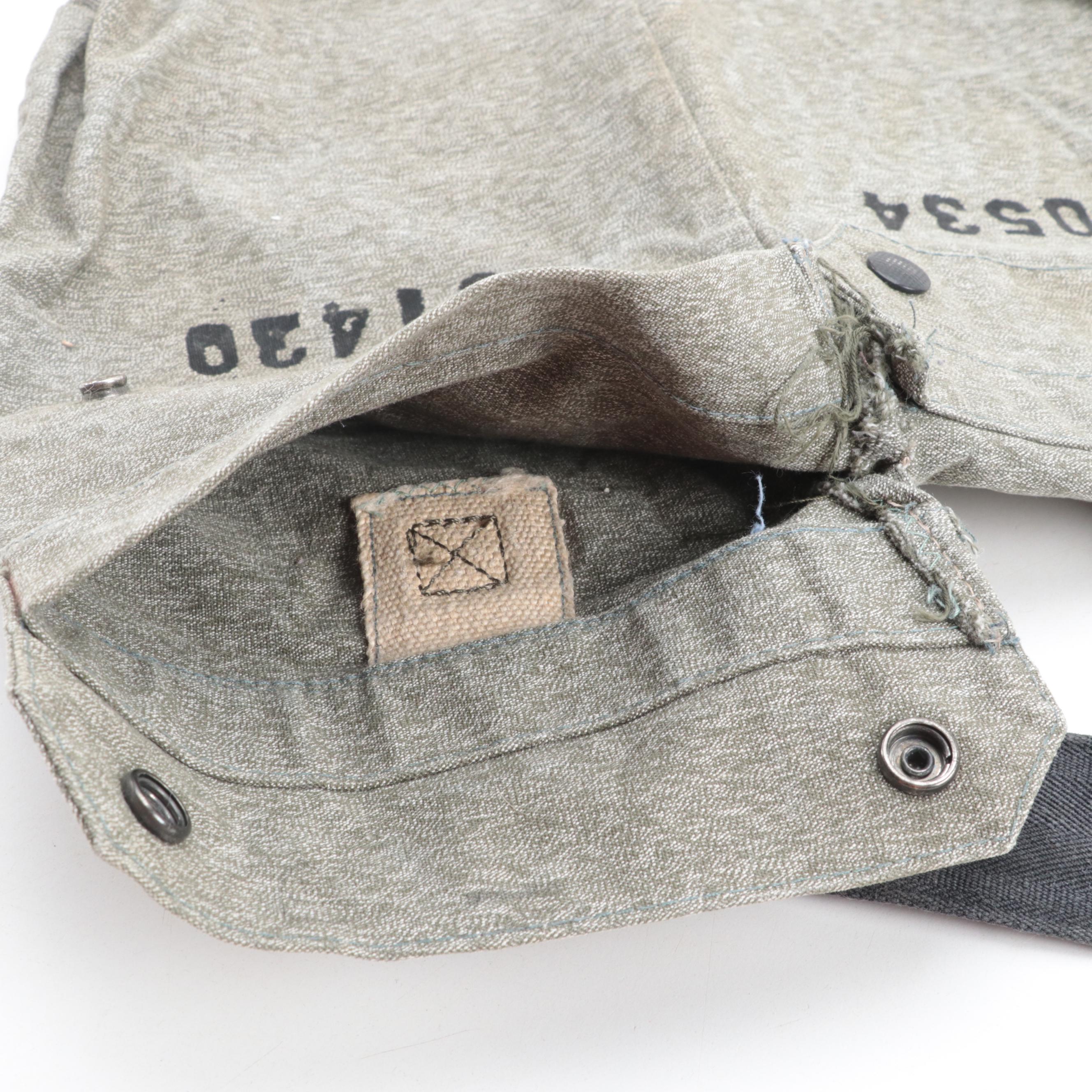 German Army Bundeswehr Helmet, Belt and Swiss Satchel, Mid to Late 20th Century