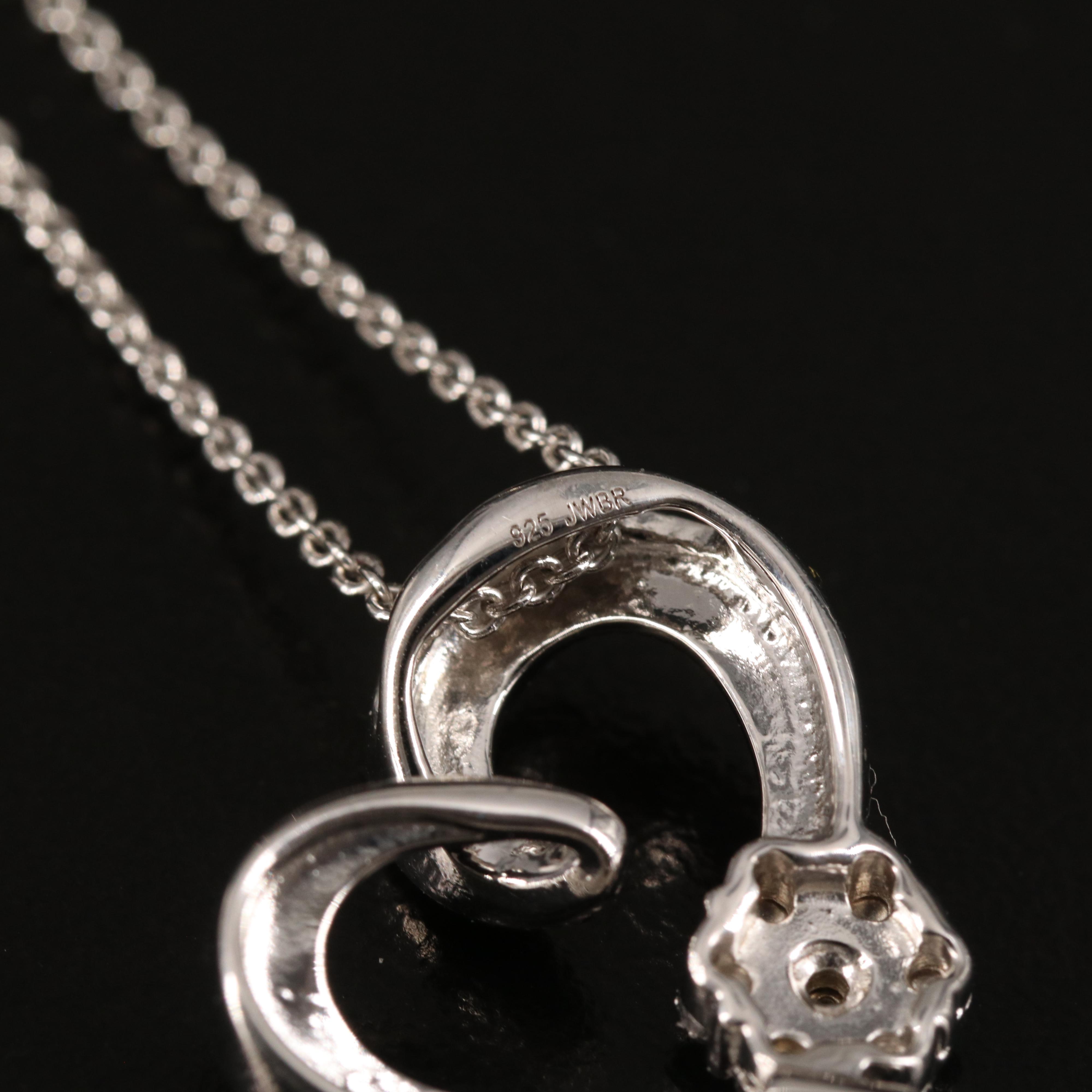 Diamond Heart Pendant Necklace in Sterling