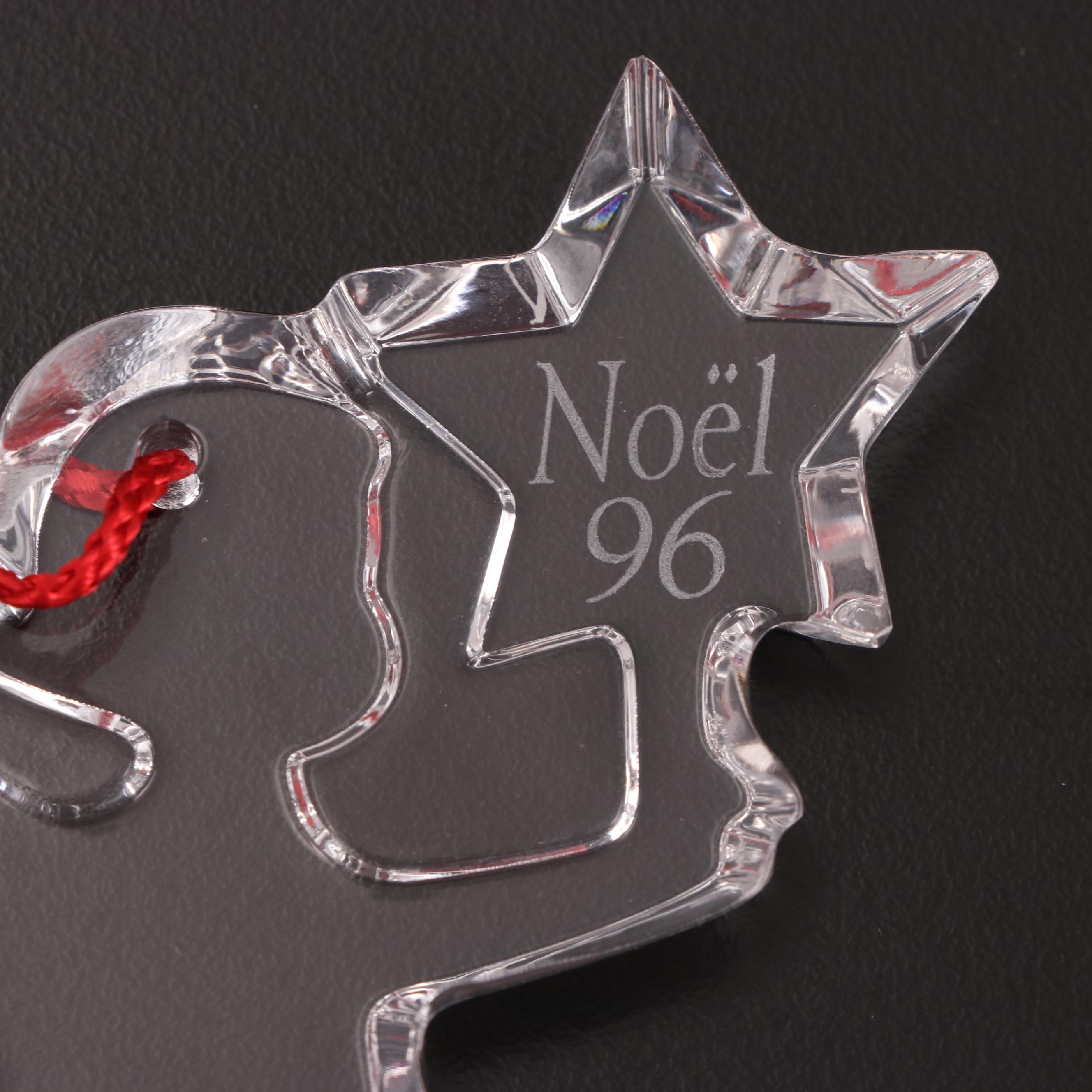 Baccarat "Noel" Crystal Angel with Star Christmas Ornament, 1996