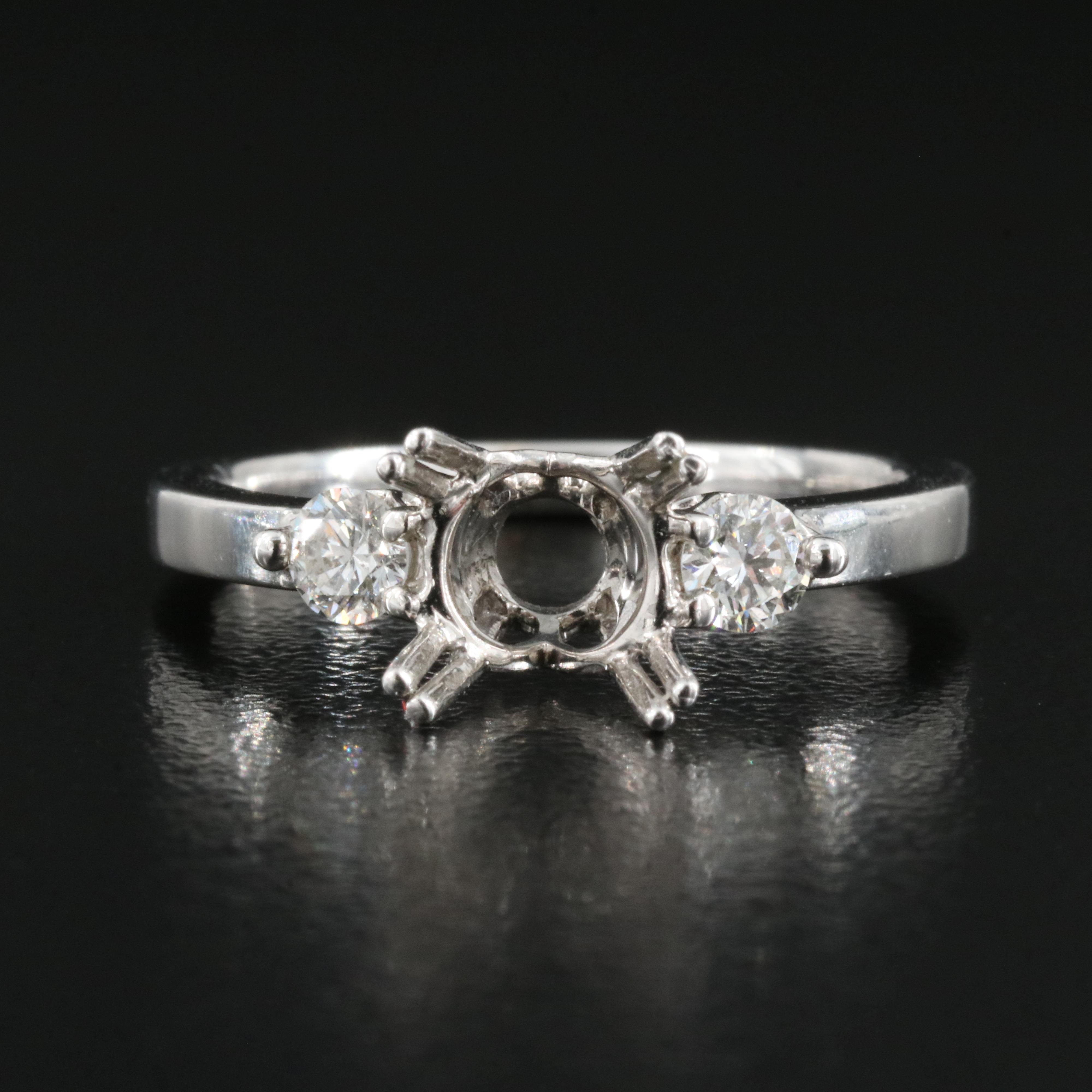 14K 0.40 CTW Diamond Semi Mount Ring