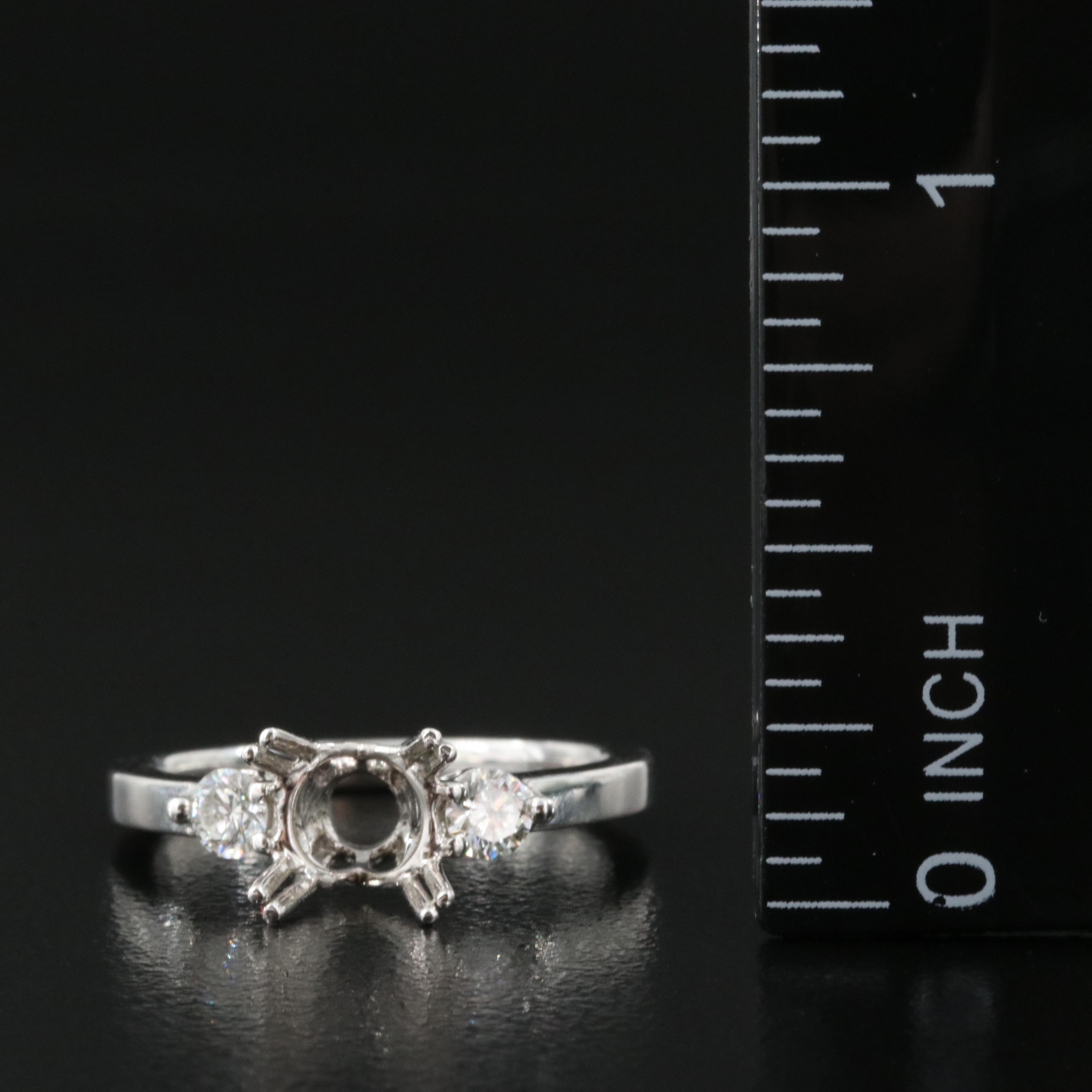 14K 0.40 CTW Diamond Semi Mount Ring