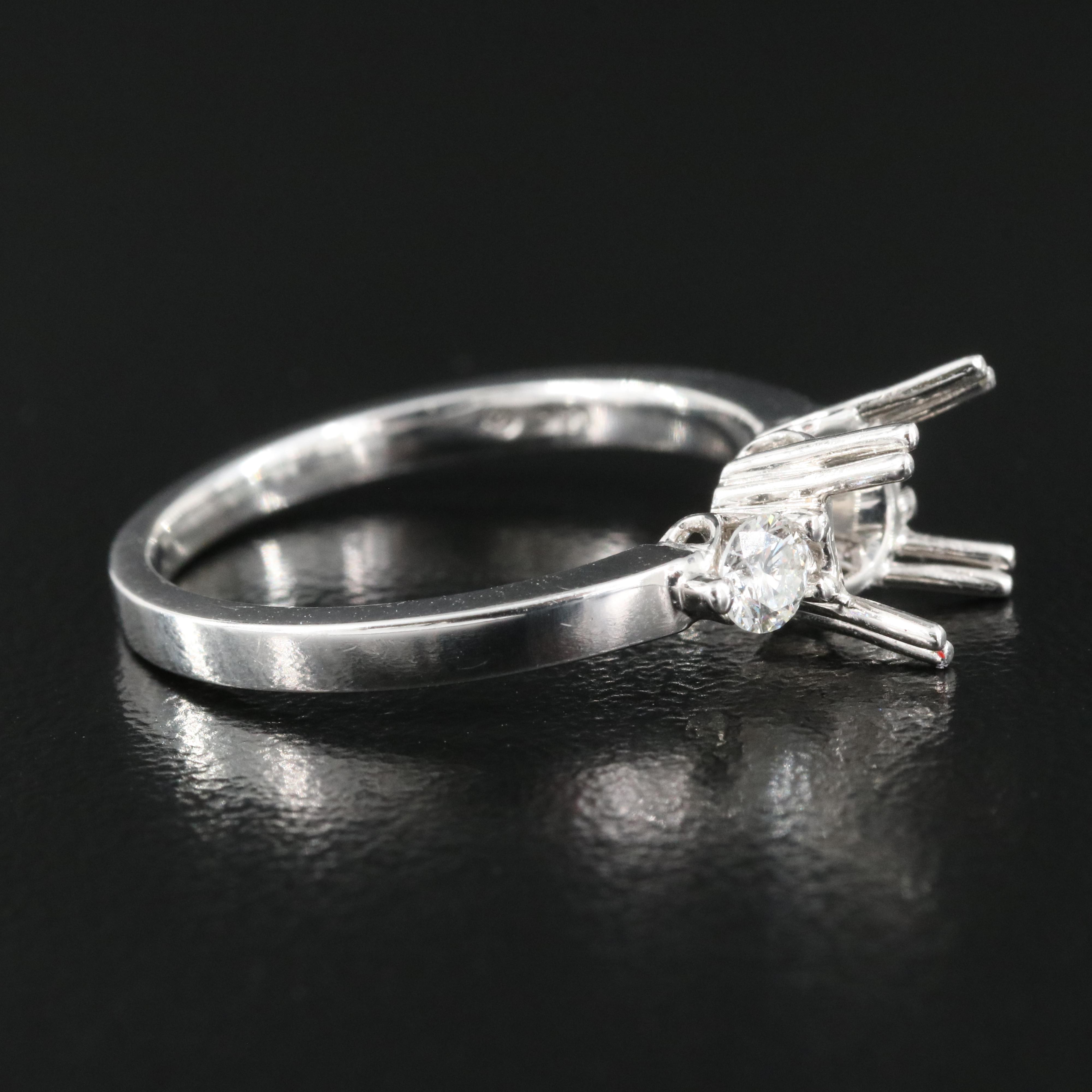 14K 0.40 CTW Diamond Semi Mount Ring