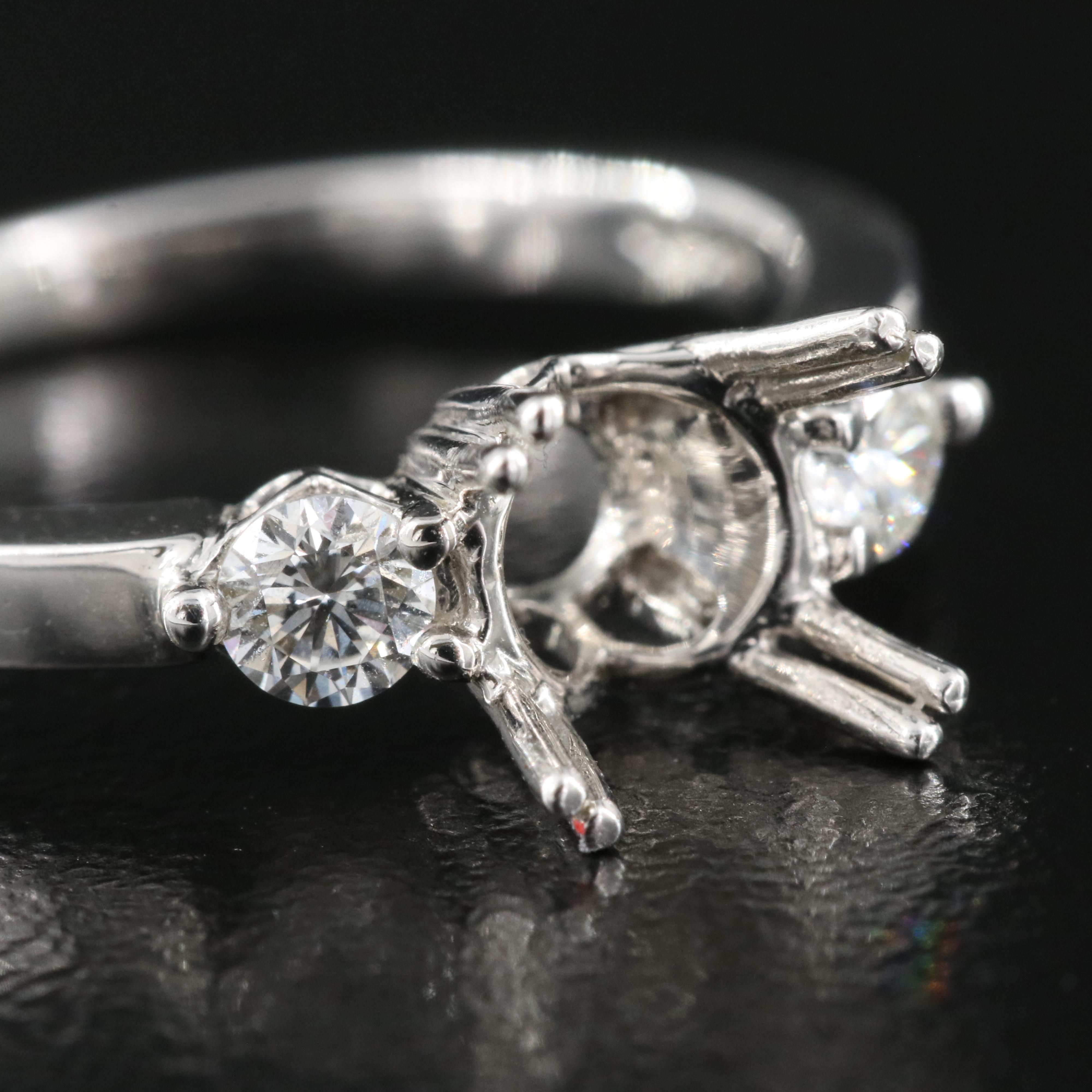 14K 0.40 CTW Diamond Semi Mount Ring