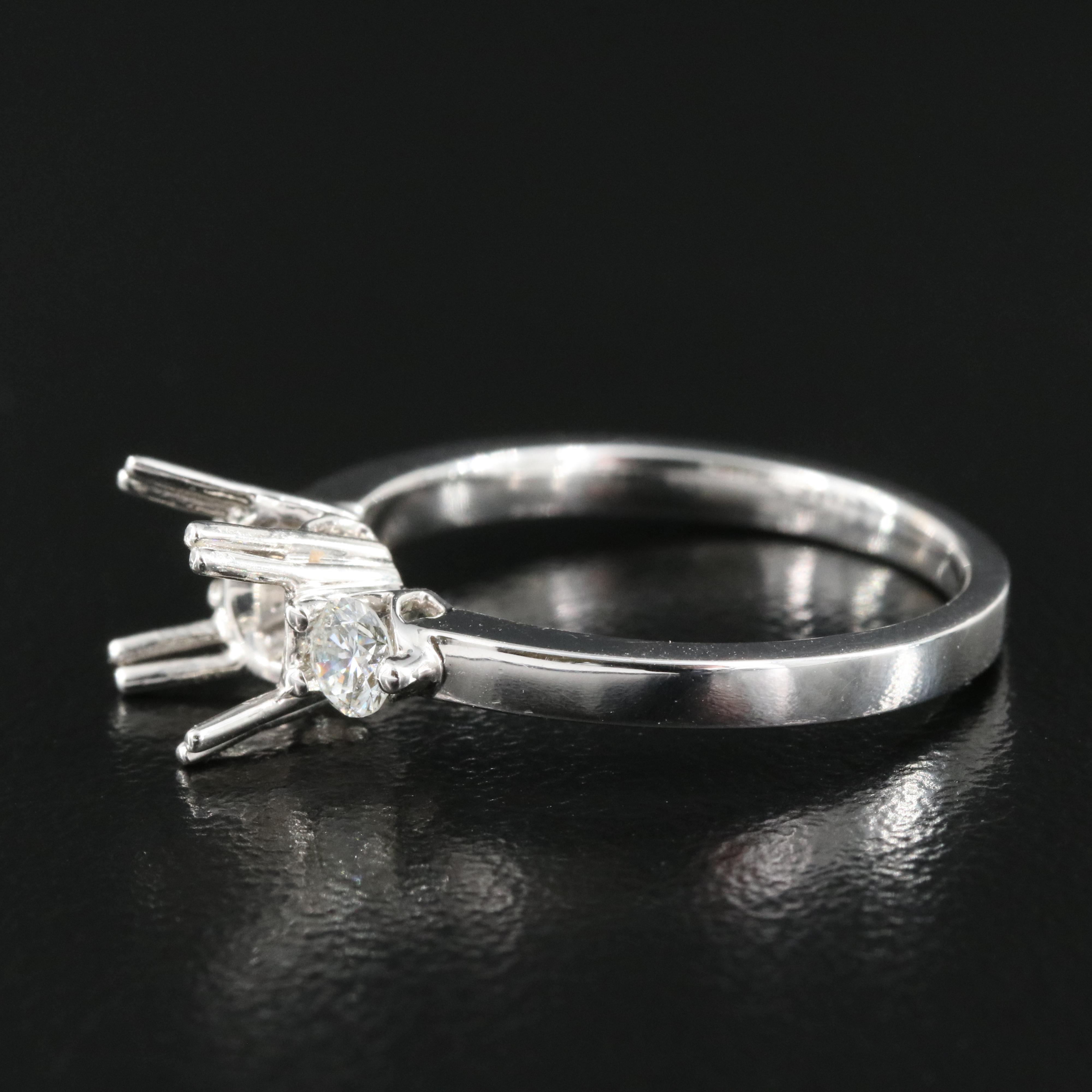 14K 0.40 CTW Diamond Semi Mount Ring