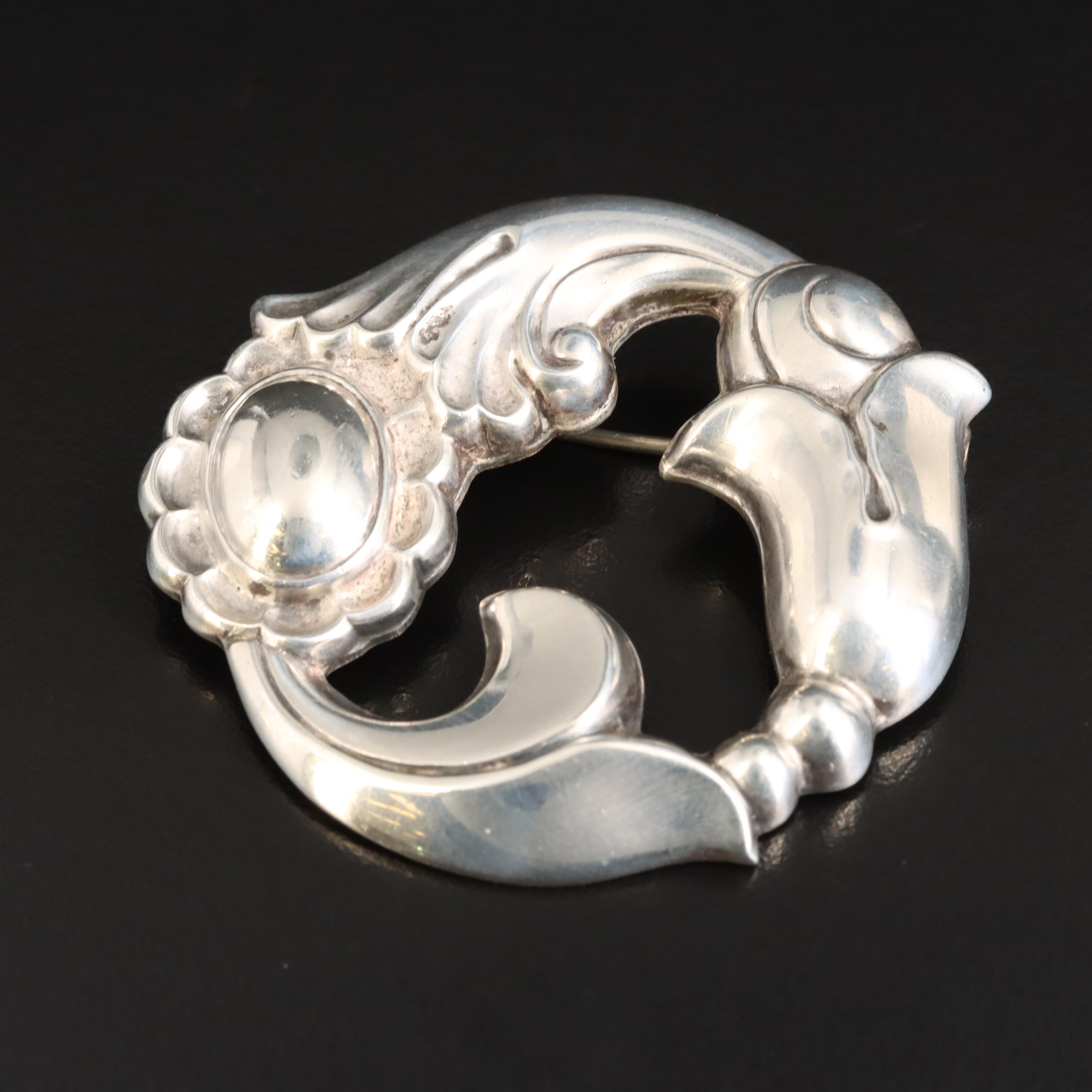 LaPaglia for Georg Jensen Sterling Floral Brooch