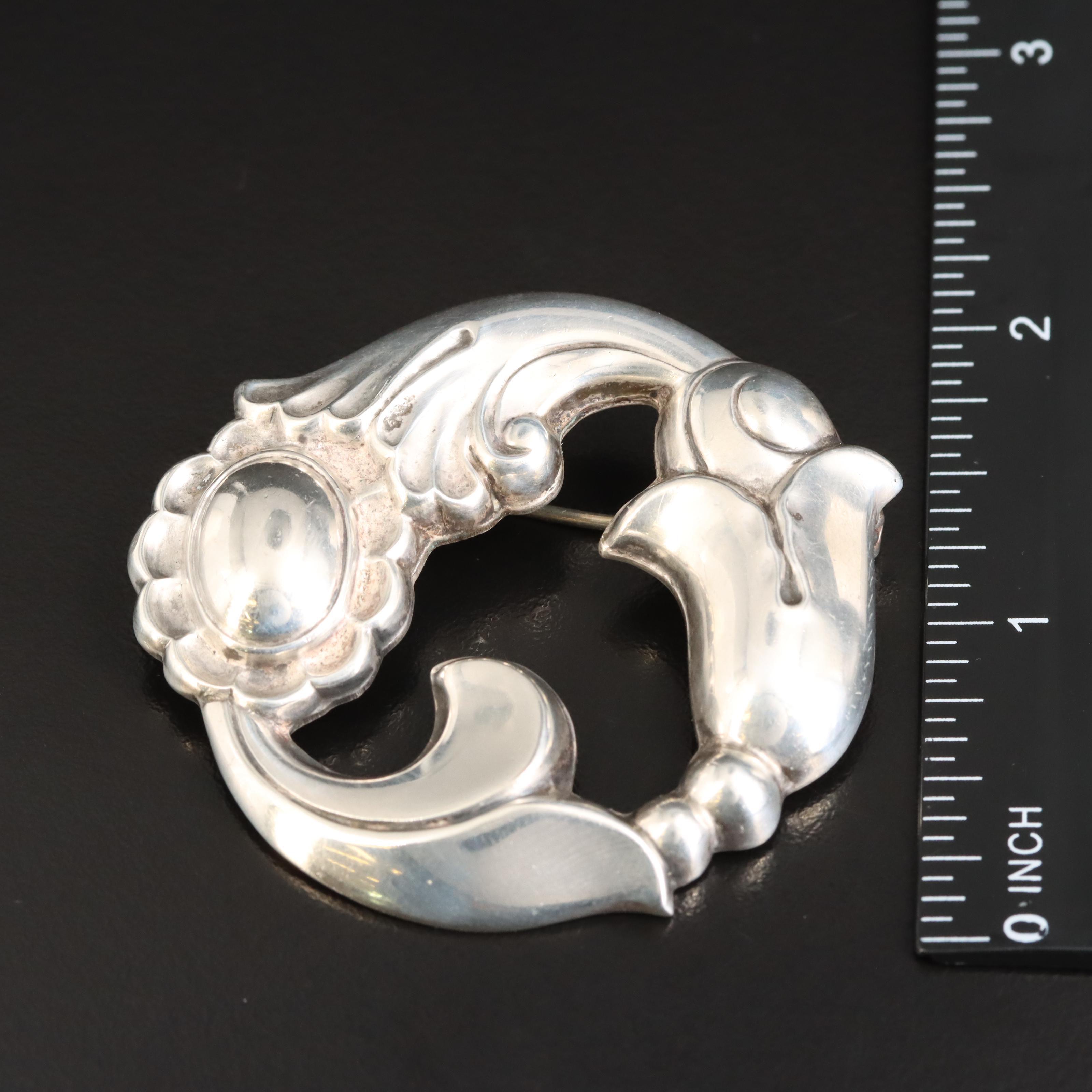 LaPaglia for Georg Jensen Sterling Floral Brooch