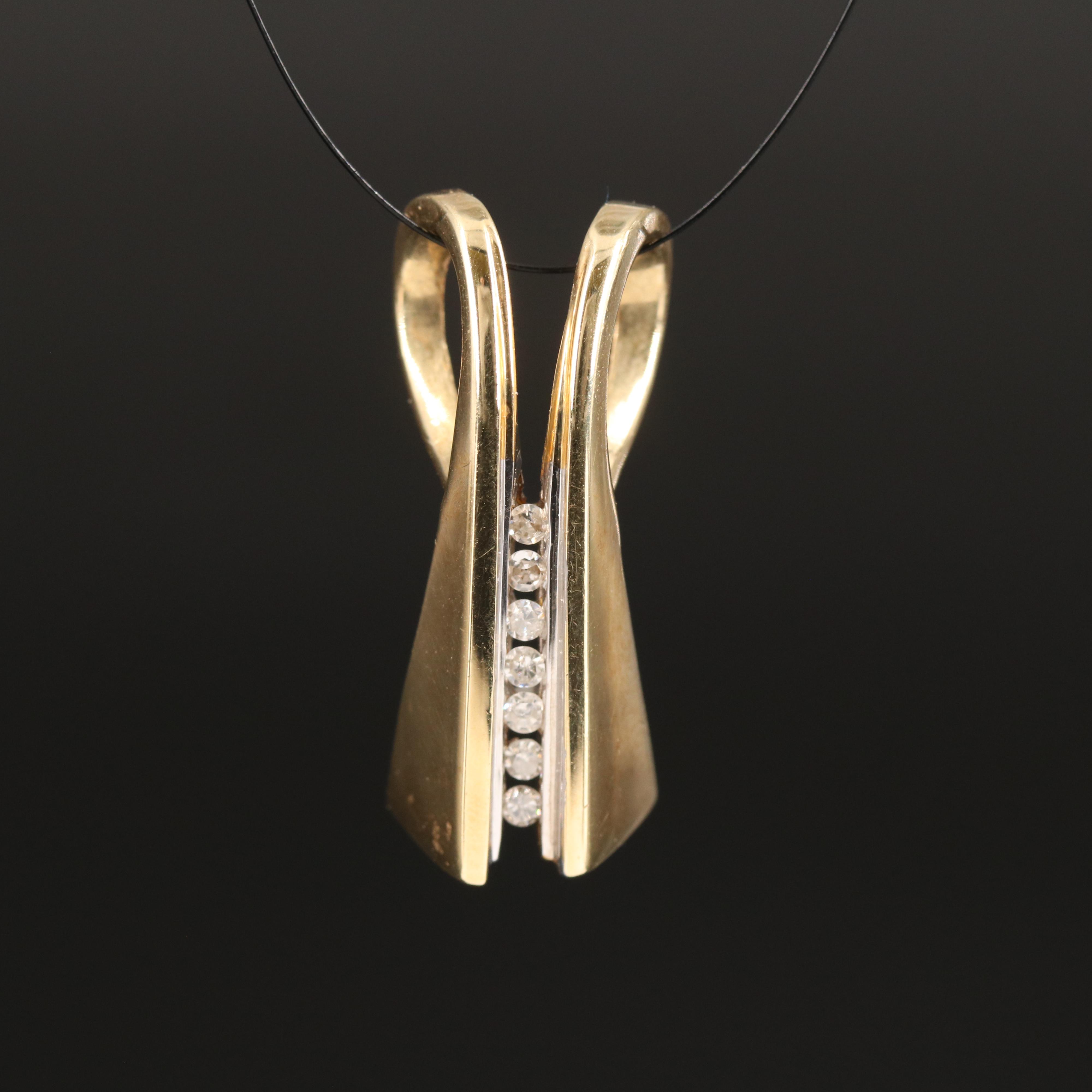 10K 0.12 CTW Diamond Slide Pendant