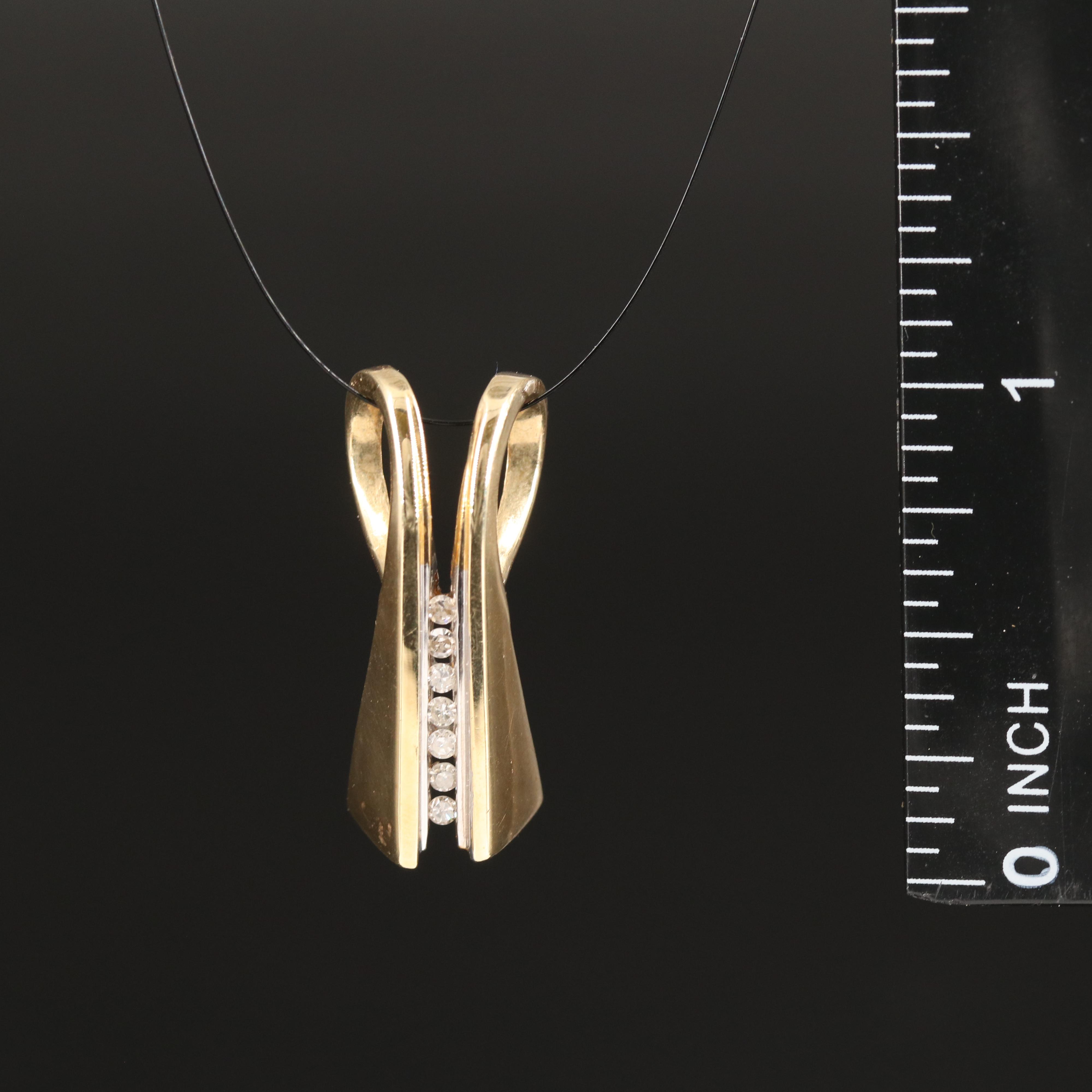 10K 0.12 CTW Diamond Slide Pendant